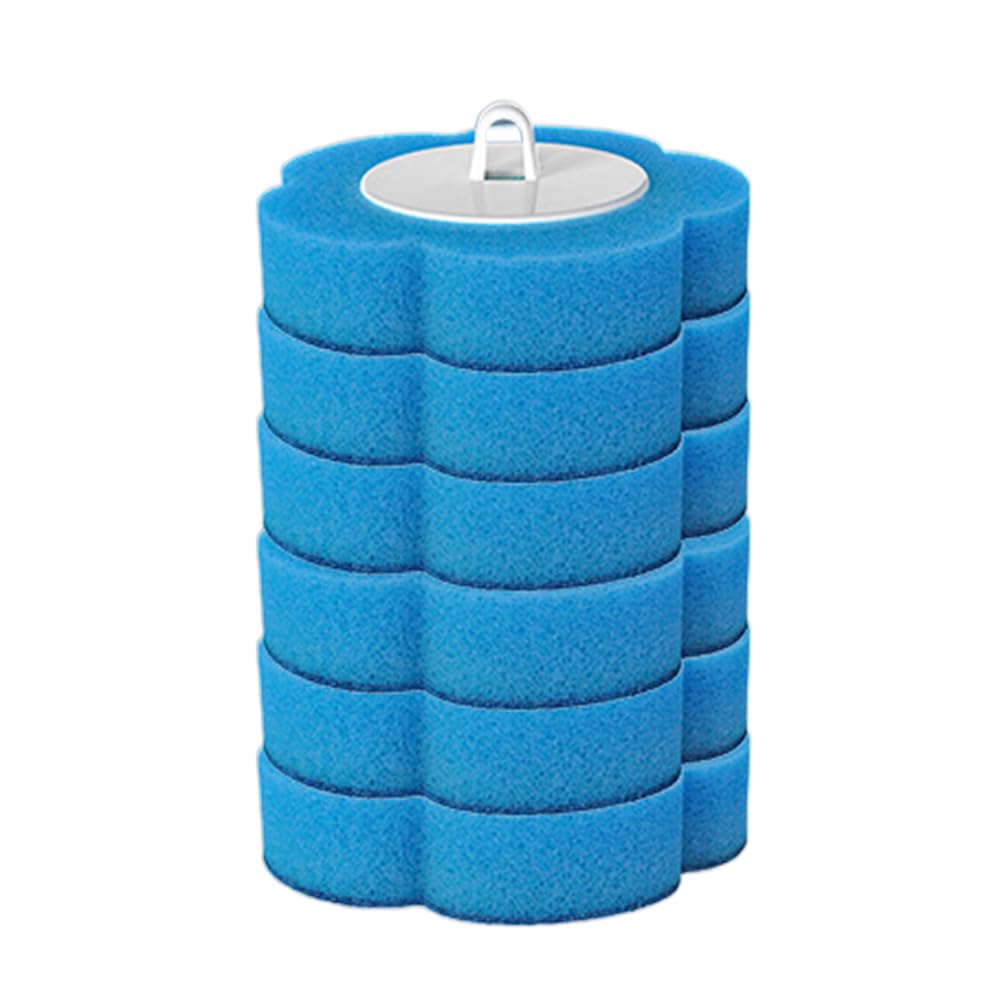 Toilet brush replacement head - Toilet brush refill - Bathroom accessories - Toilet accessories - Replacement sponge - Brush attachment - Loose brush head - Sanitary supplies - Household items - Sponge refill - Toilet maintenance - Blue - 6 pieces - Image 1