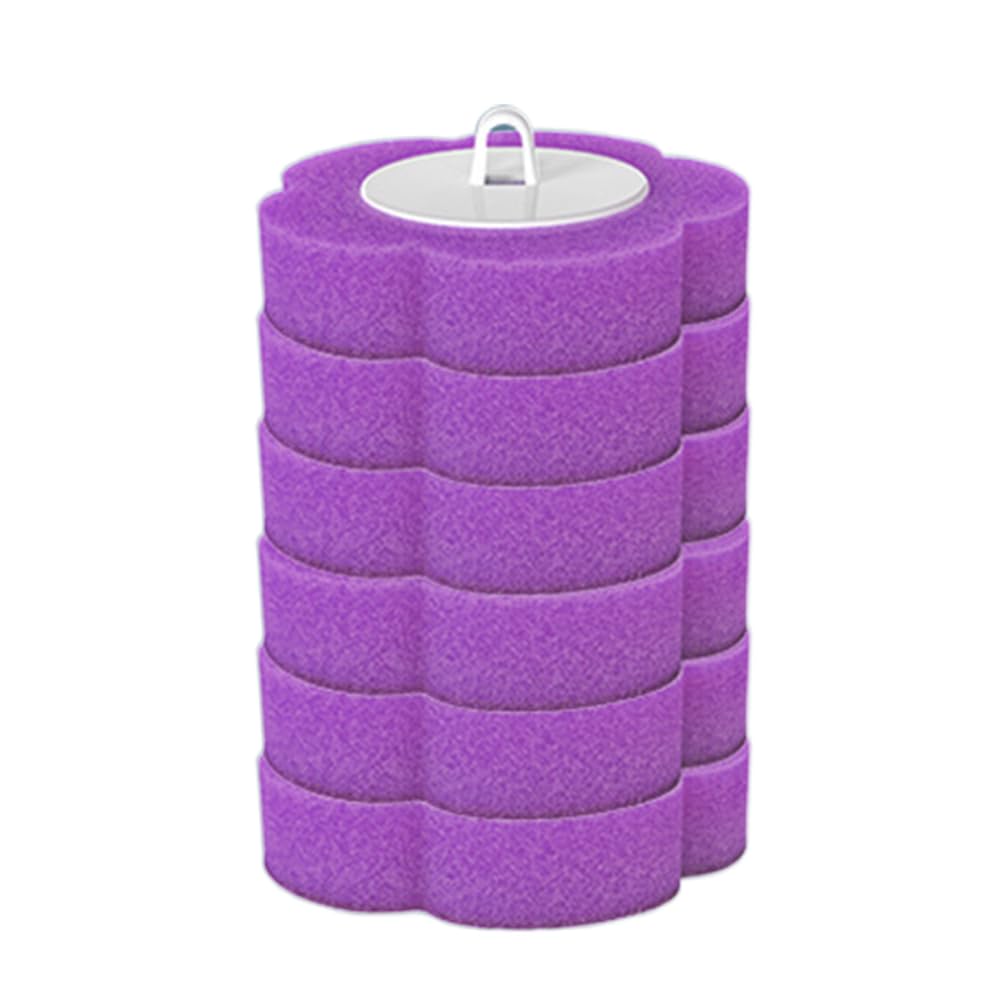Toilet brush replacement head - Toilet brush refill - Bathroom accessories - Toilet accessories - Replacement sponge - Brush attachment - Loose brush head - Sanitary supplies - Household items - Sponge refill - Toilet maintenance - Purple - 6 pieces - Image 1