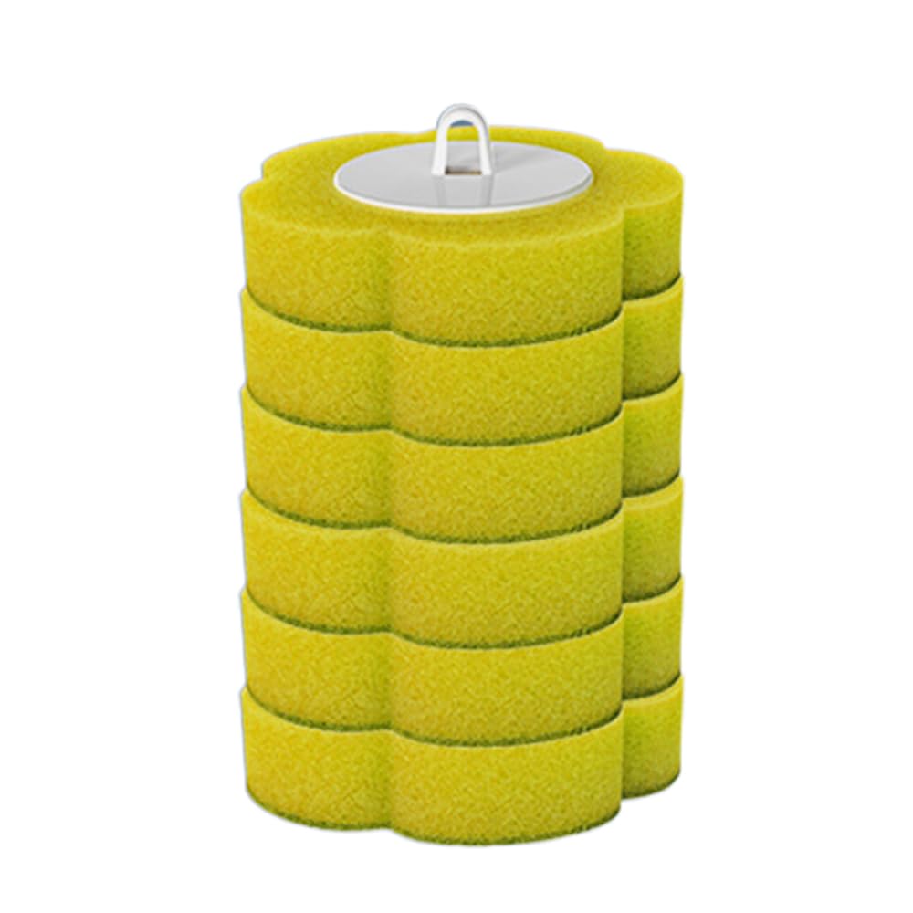 Toilet brush replacement head - Toilet brush refill - Bathroom accessories - Toilet accessories - Replacement sponge - Brush attachment - Loose brush head - Sanitary supplies - Household items - Sponge refill - Toilet maintenance - Yellow - 6 pieces - Image 1