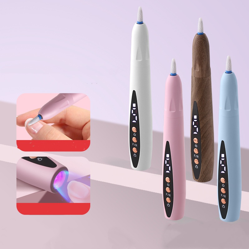 Nail drill - Electric nail file - Manicure set - Pedicure set - Nail care - Gel polish removal - Artificial nail filing - Nail polishing - Acrylic nails - Cordless - Rechargeable - With LCD screen - Nail styling - White - 1 Piece - Image 2