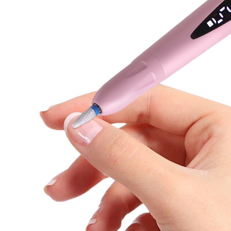 Nail drill - Electric nail file - Manicure set - Pedicure set - Nail care - Gel polish removal - Artificial nail filing - Nail polishing - Acrylic nails - Cordless - Rechargeable - With LCD screen - Nail styling - White - 1 Piece - Image 6