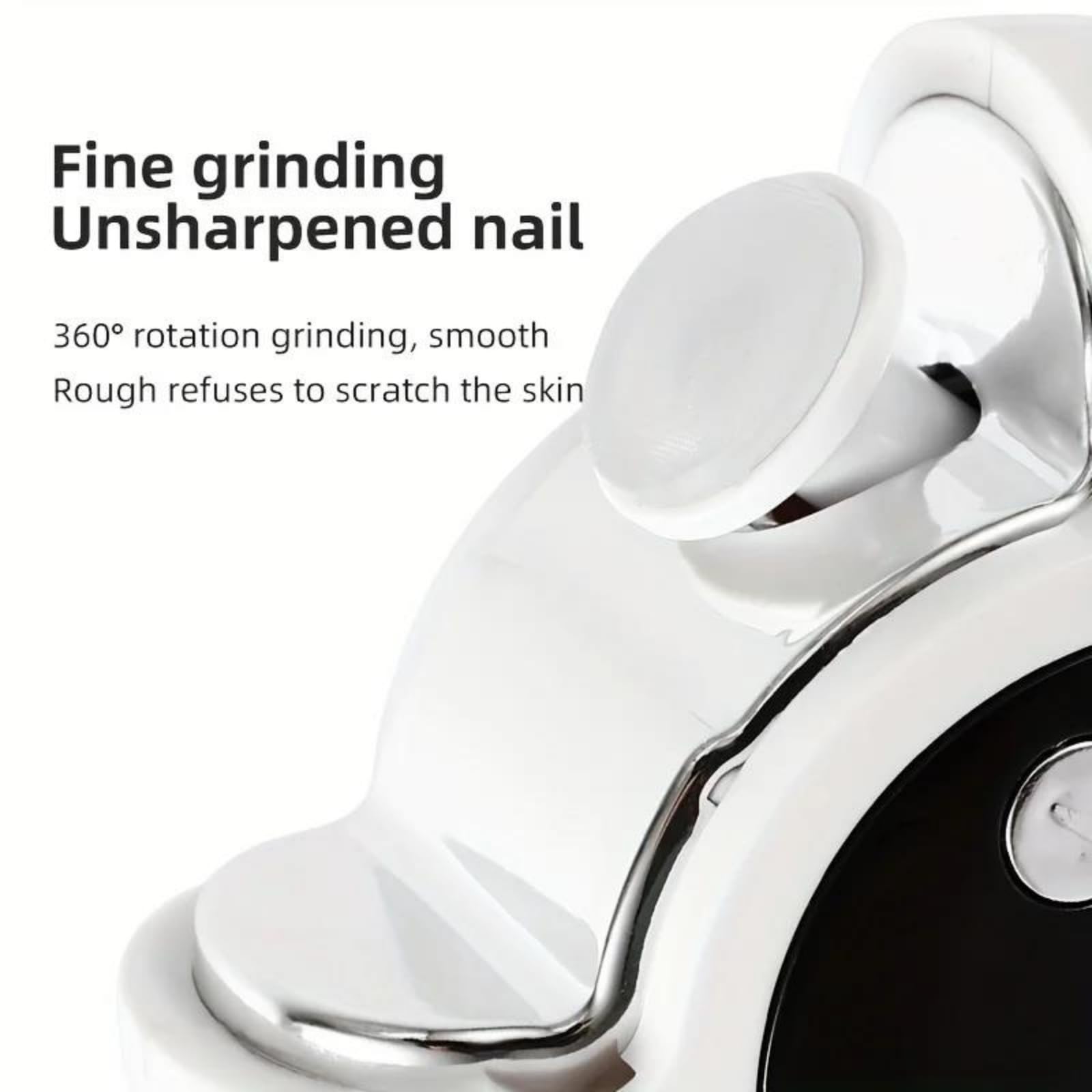 Electric nail clipper - Automatic nail trimmer - Manicure set - Nail care - Electric nail file - Rechargeable - With LCD screen - Nail scissors - Hand care - Nail polishing - Cordless - Nail styling - White - 1 Piece - Image 5