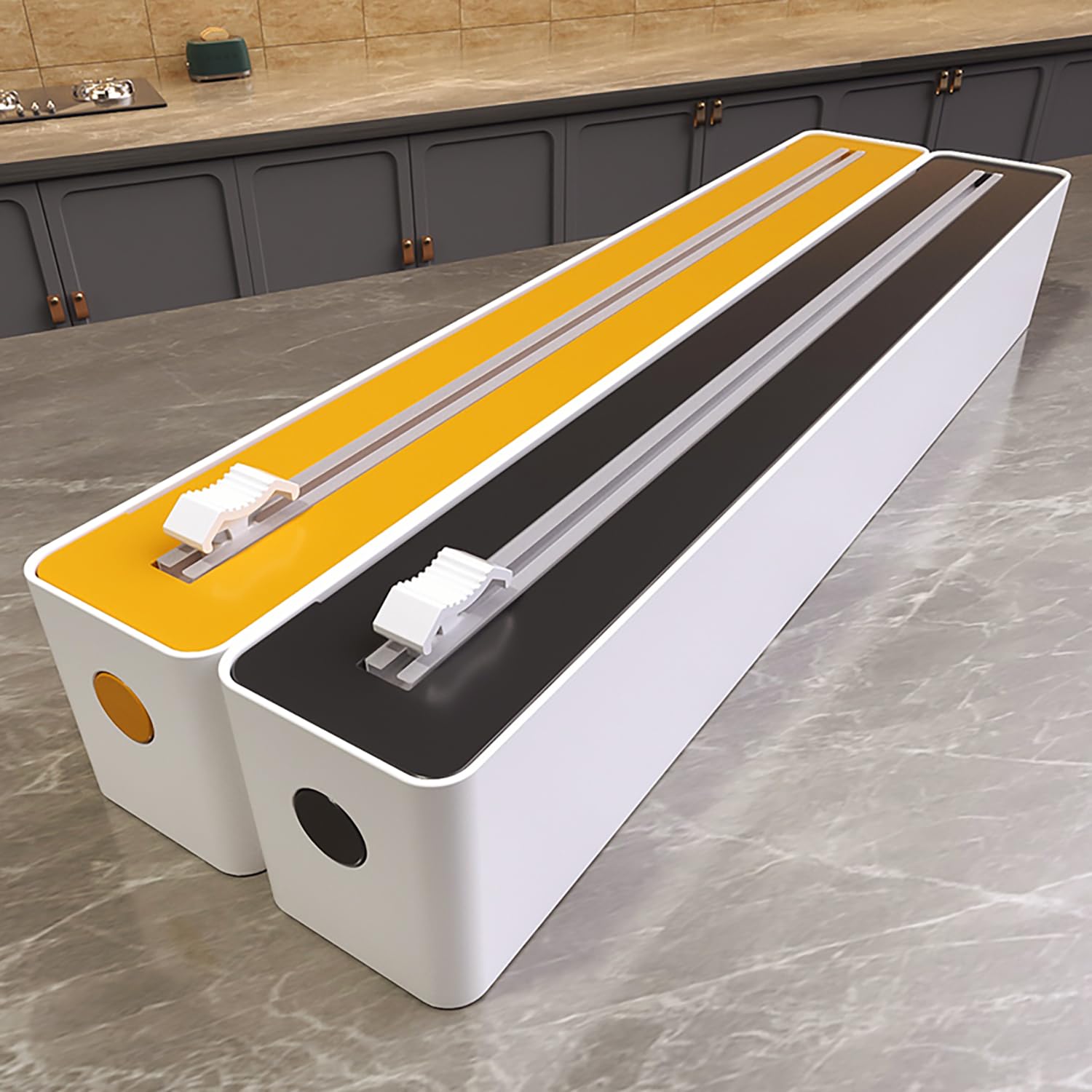 Foil Cutter - Magnetic Cling Film Dispenser - Aluminum Foil Holder - Foil Cutter - Fridge Organizer - Kitchen Drawer Organizer - Paper Towel Holder - Wrapping Paper Cutter - Refillable Foil Holder - Kitchen Gadgets - Safe - White - 1 Piece - Image 6