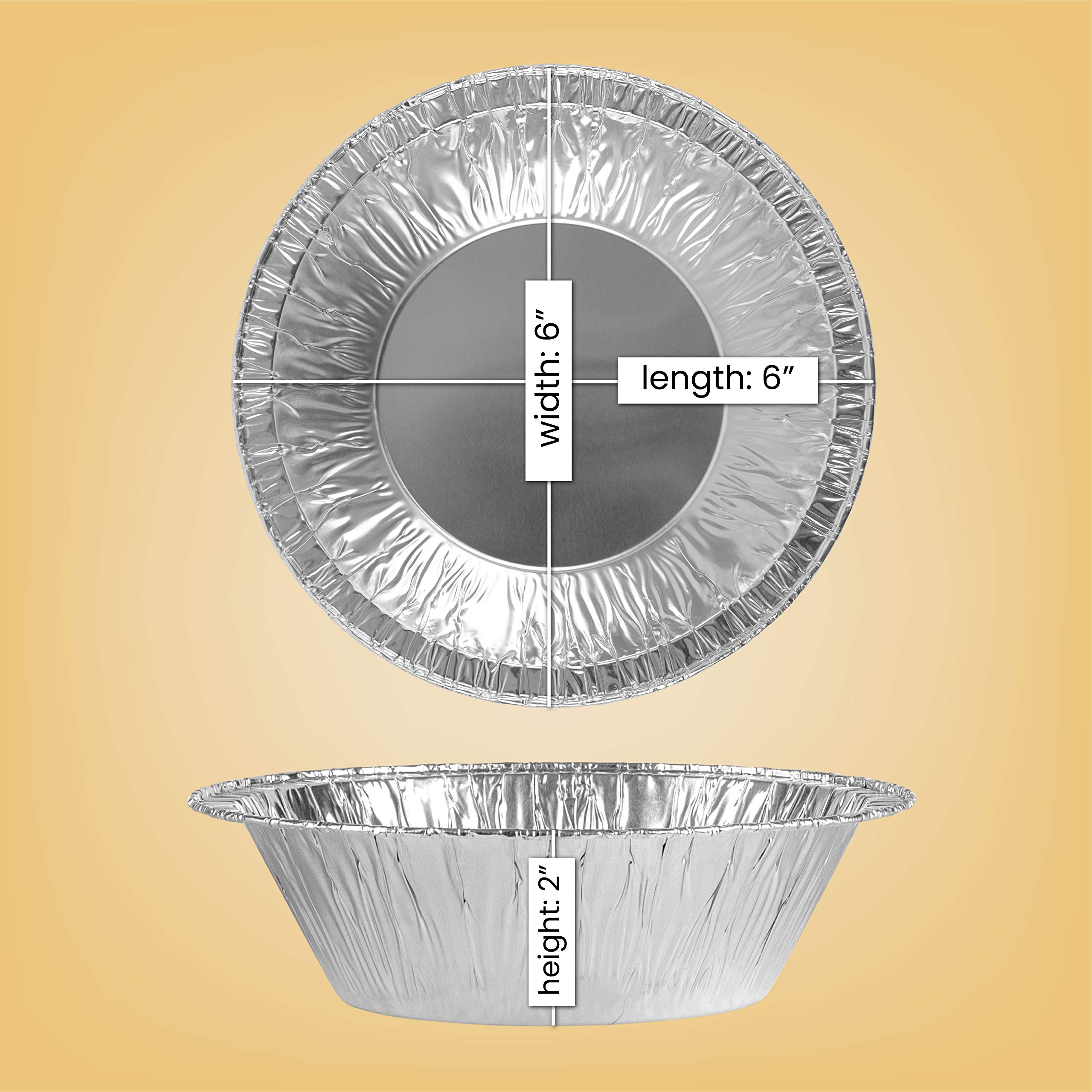 Aluminum Trays - Airfryer Trays Round - Oven Trays - BBQ Drip Trays - Disposable Trays - Aluminum Bowls - Grill Accessories - Small Baking Pans - Food Containers - Heat Resistant - Grease Collection Trays - Catering Trays - Sturdy - Silver - 50 Pieces - Image 2