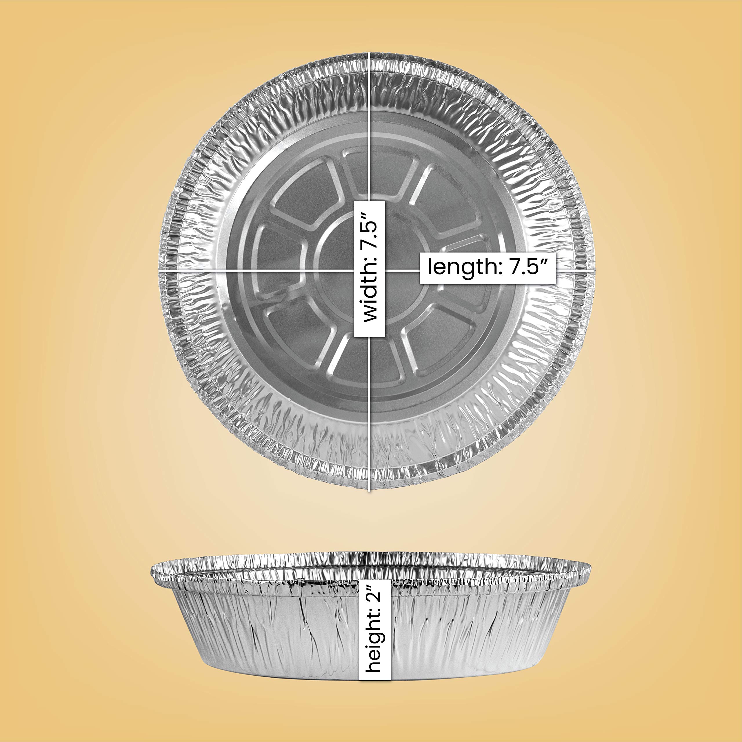 Aluminum Trays - Airfryer Trays Round - Oven Dishes - Aluminum Trays - Disposable Trays - BBQ Trays - Grill Accessories - Universal Baking Pans - Heat Resistant - Food Containers - Catering Trays - Baking and Roasting - Handy - Silver - 50 Pieces - Image 2