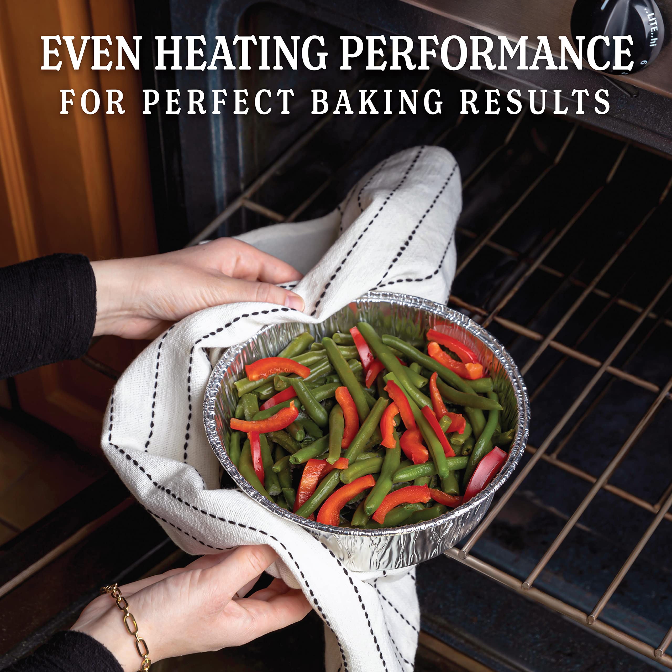 Aluminum Trays - Large Oven Dishes - Airfryer Trays XXL - Aluminum Bowls - Disposable Trays - BBQ Drip Trays - Grill Accessories - Round Baking Pans - Heat Resistant - Catering Trays - Food Containers - Serving Trays - Sturdy - Silver - 50 Pieces - Image 3