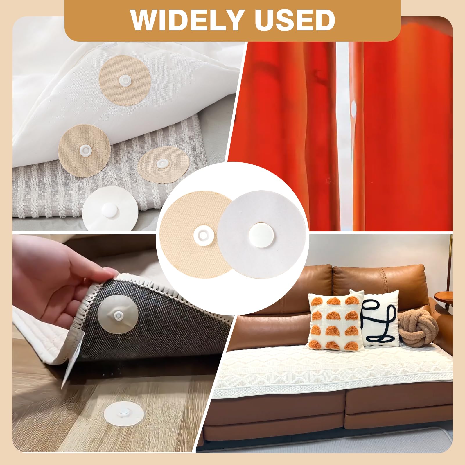 Duvet Clips - Duvet Holders - Duvet Cover Clamps - Anti-Slip Fastening - Duvet Buttons - Bedding Accessories - Duvet Fixation - Prevents Shifting - Bedroom Interior - Duvet Cover Holder - Handy - Beige and White - 30 Pieces - Image 6