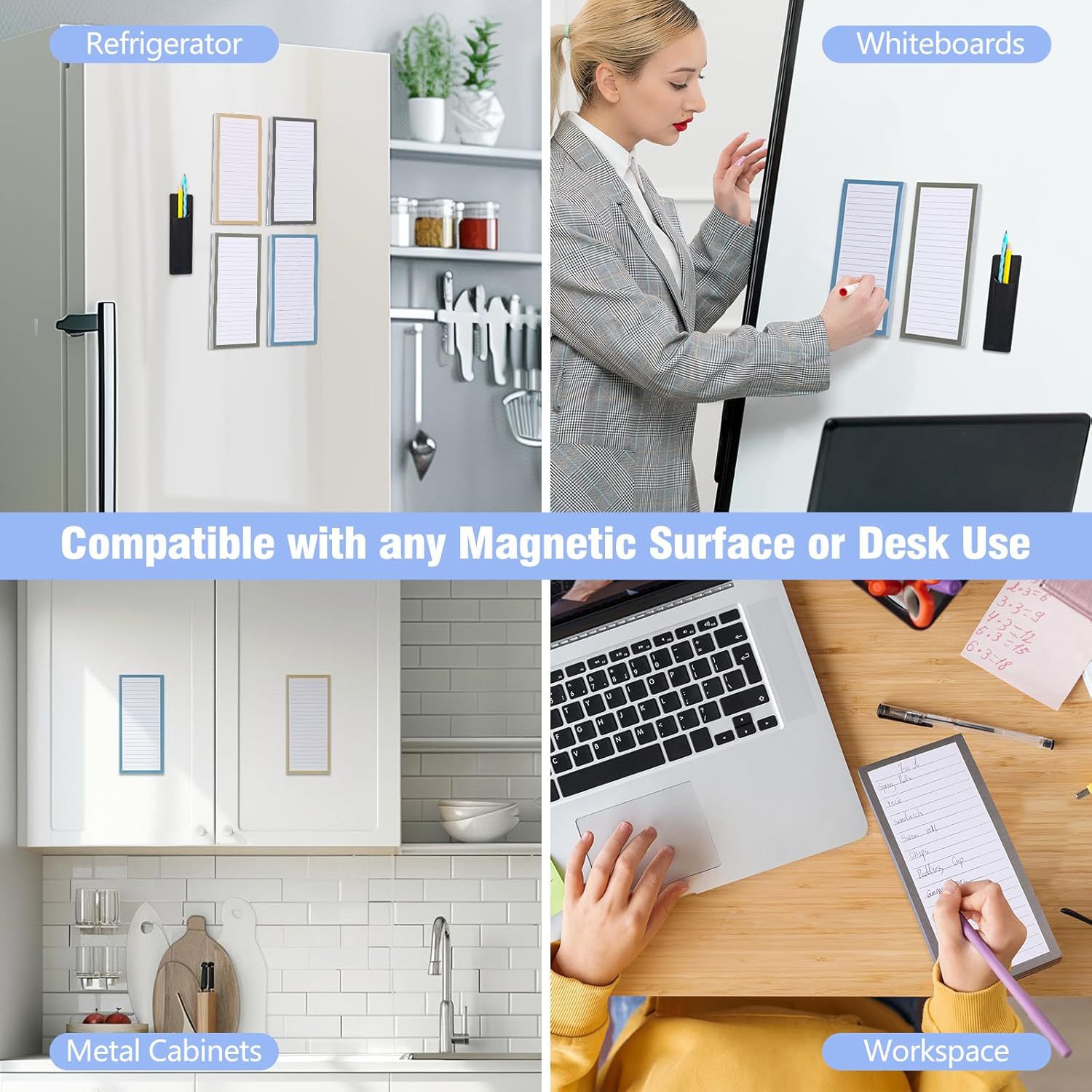 Magnetic Notepad Fridge - Shopping List - Memo Pad - To Do List - Writing Pad - Notebook - Magnetic Lists - Memo Sheets - Fridge Magnet - Weekly Planner - Desk Accessories - Pastel Mix - 4 Pieces - Image 6