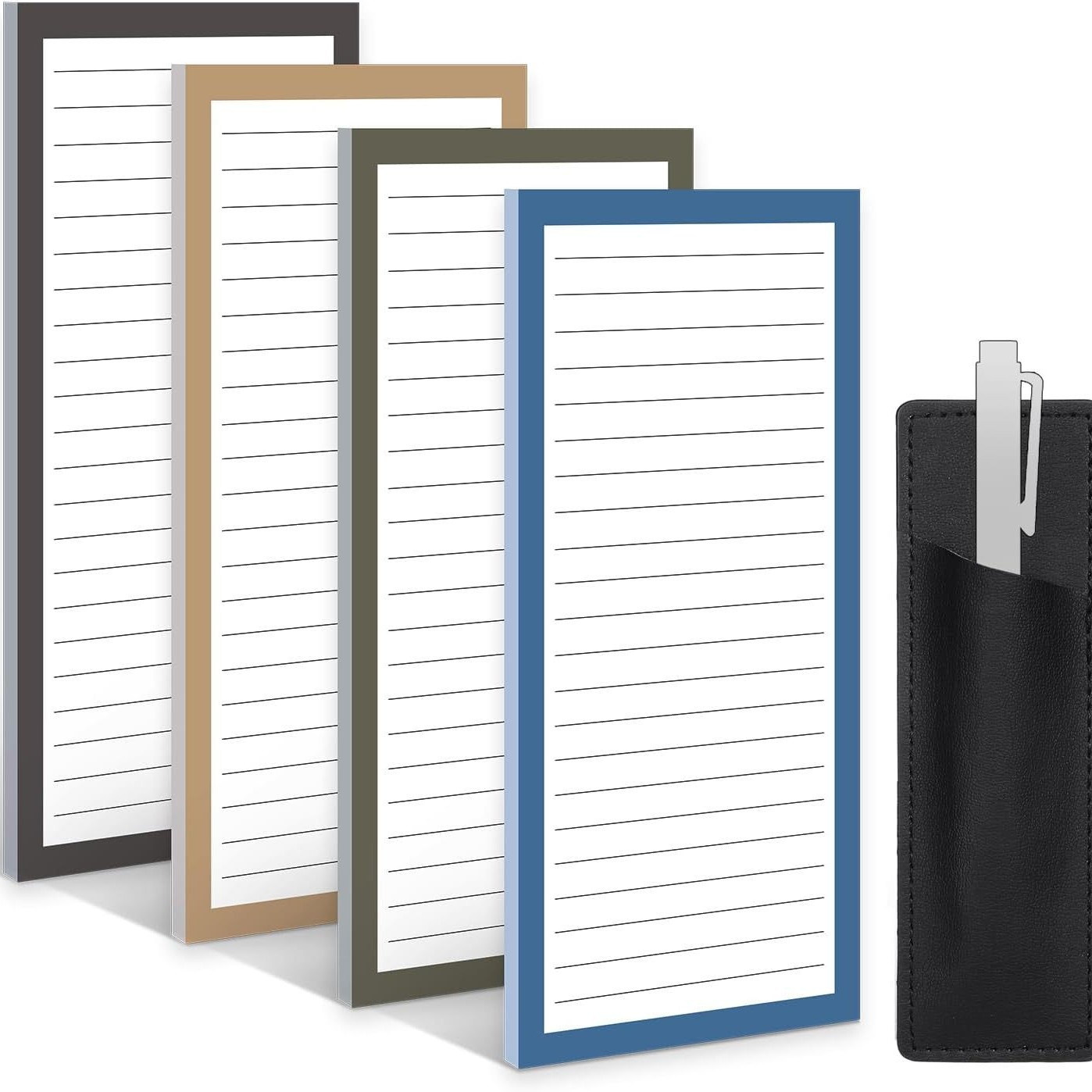 Magnetic Notepad Fridge - Grocery List - Memo Pad - To Do List - Writing Pad - Notebook - Magnetic Lists - Memo Pads - Weekly Planner - Desk Accessories - Neutral Colors - 4 Pieces - Image 1