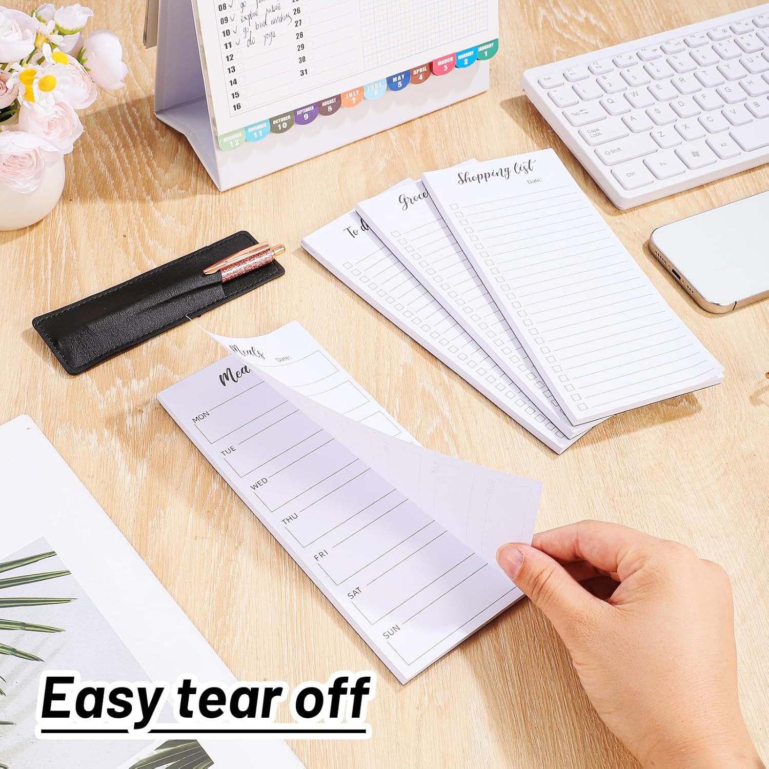 Magnetic Notepad Fridge - Grocery List - Weekly Planner - To Do List - Meal Planner - Memo Pad - Writing Pad - Menu Planner - Notebook - Magnetic Lists - To-Do List - White - 4 Pieces - Image 4