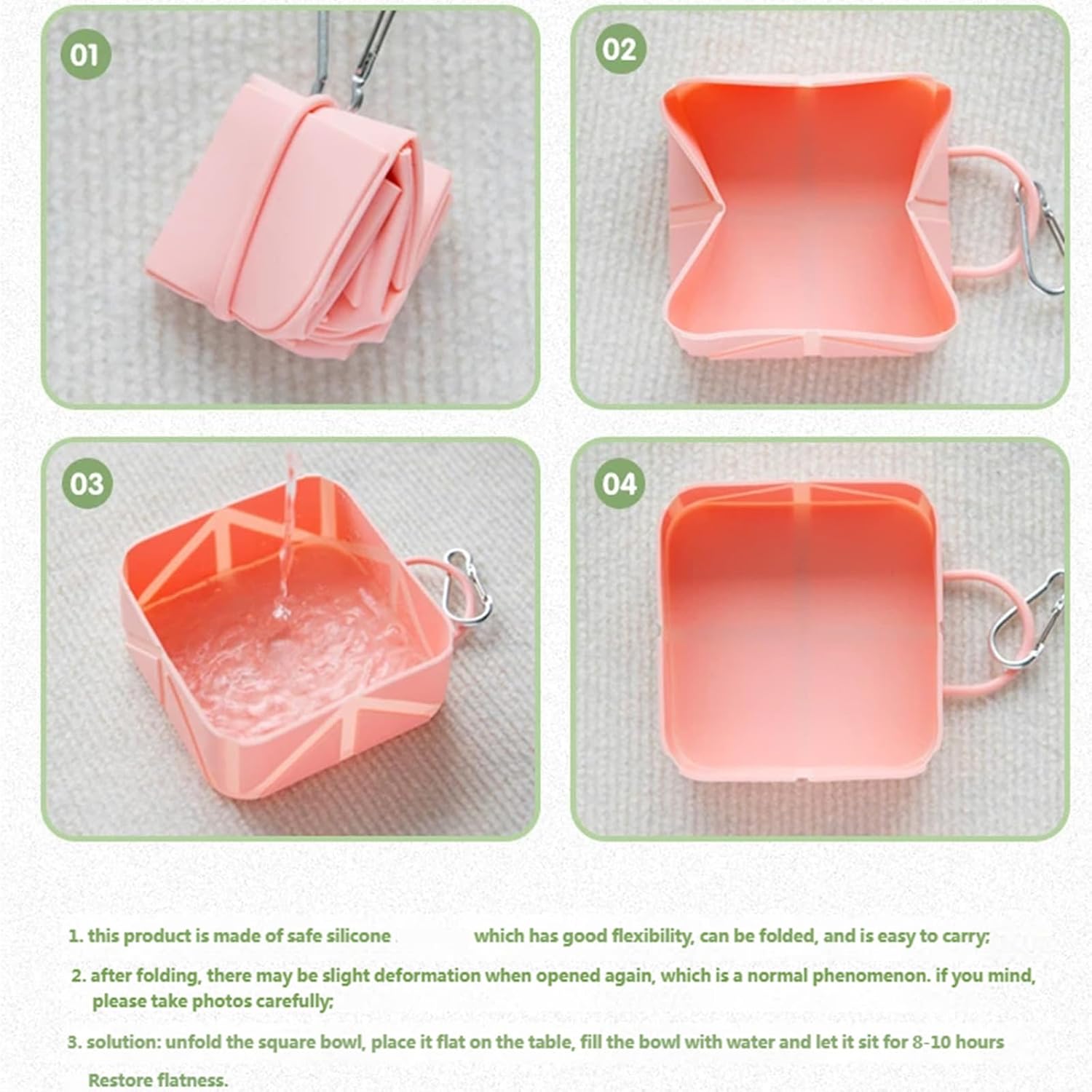 Foldable Dog Food Bowl - Dog Drinking Bowl - Dog Bowl - Travel Bowl - Water Bowl - Food Bowl - Dog Supplies - Hiking - Camping - On the Go - Silicone Bowl - Portable Food Bowl - Dog Accessories - Light Yellow - 1 Piece - Image 6