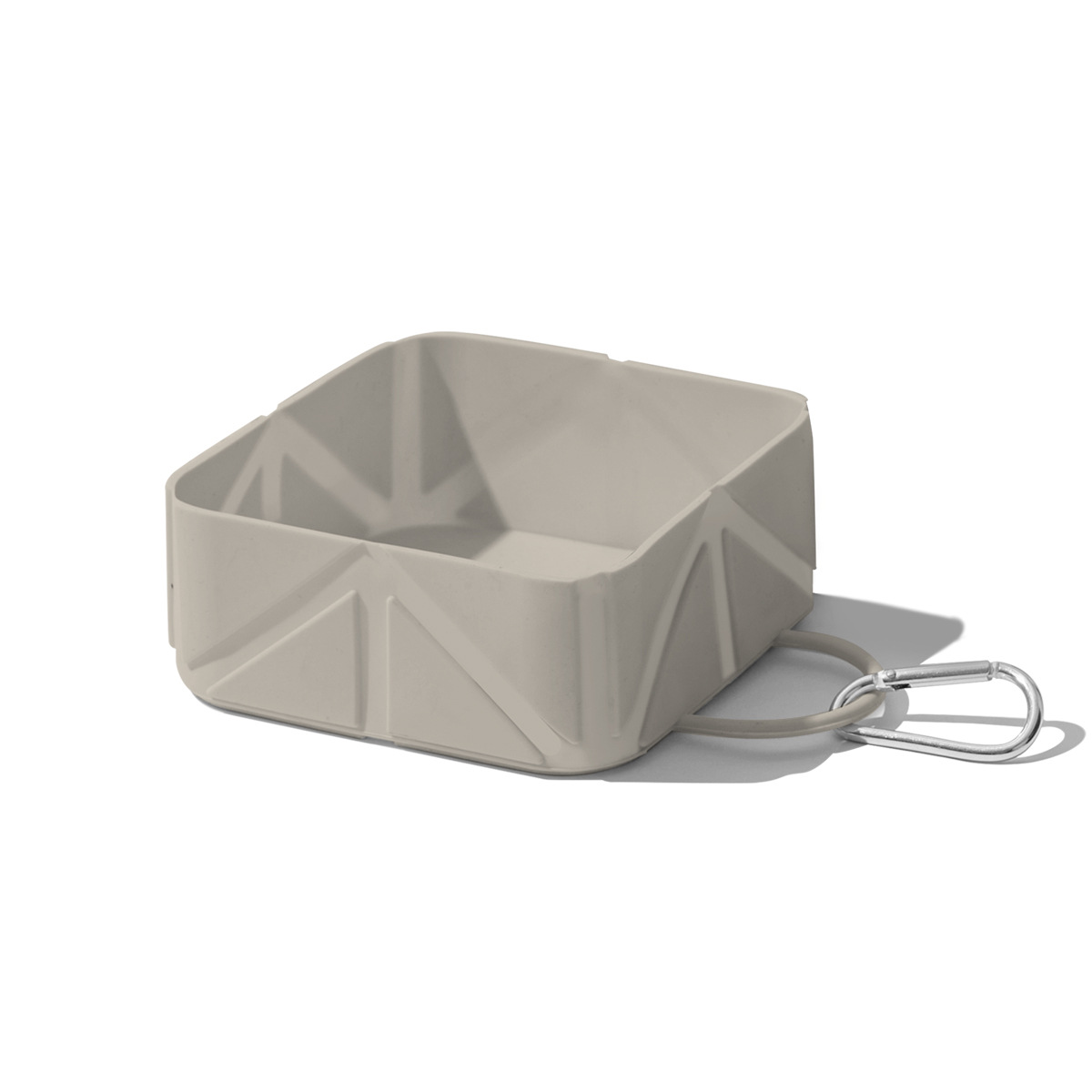 Foldable Dog Food Bowl - Dog Drinking Bowl - Dog Bowl - Travel Bowl - Water Bowl - Food Bowl - Dog Supplies - Hiking - Camping - On the Go - Silicone Bowl - Portable Food Bowl - Dog Accessories - Beige - 1 Piece - Image 1