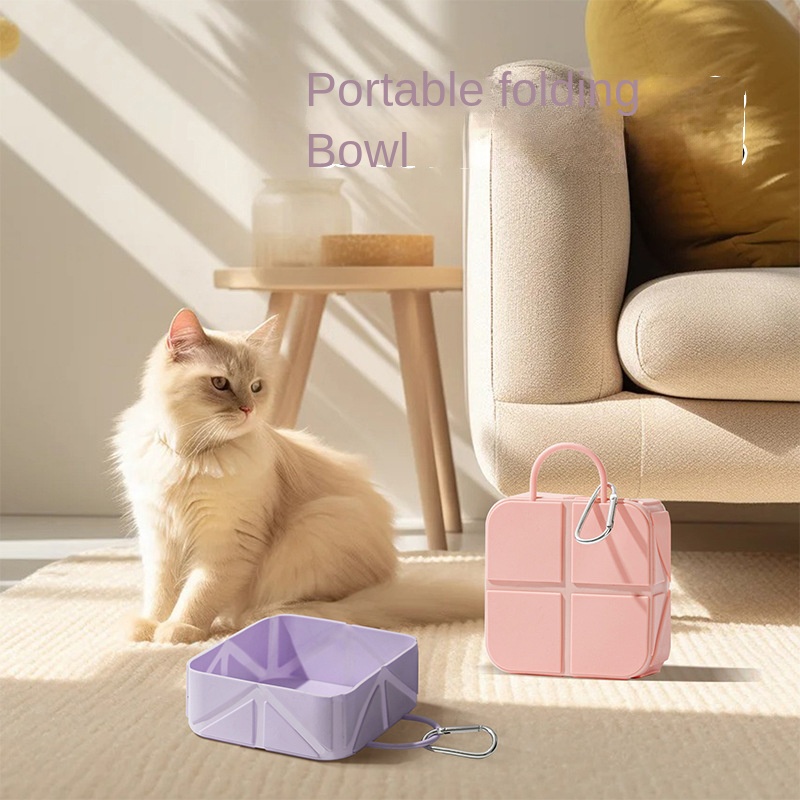 Foldable Dog Food Bowl - Dog Drinking Bowl - Dog Bowl - Travel Bowl - Water Bowl - Food Bowl - Dog Supplies - Hiking - Camping - On the Go - Silicone Bowl - Portable Food Bowl - Dog Accessories - Cat Food Bowl - Puppy - Pastel Mix - Pack of 5 - Image 4