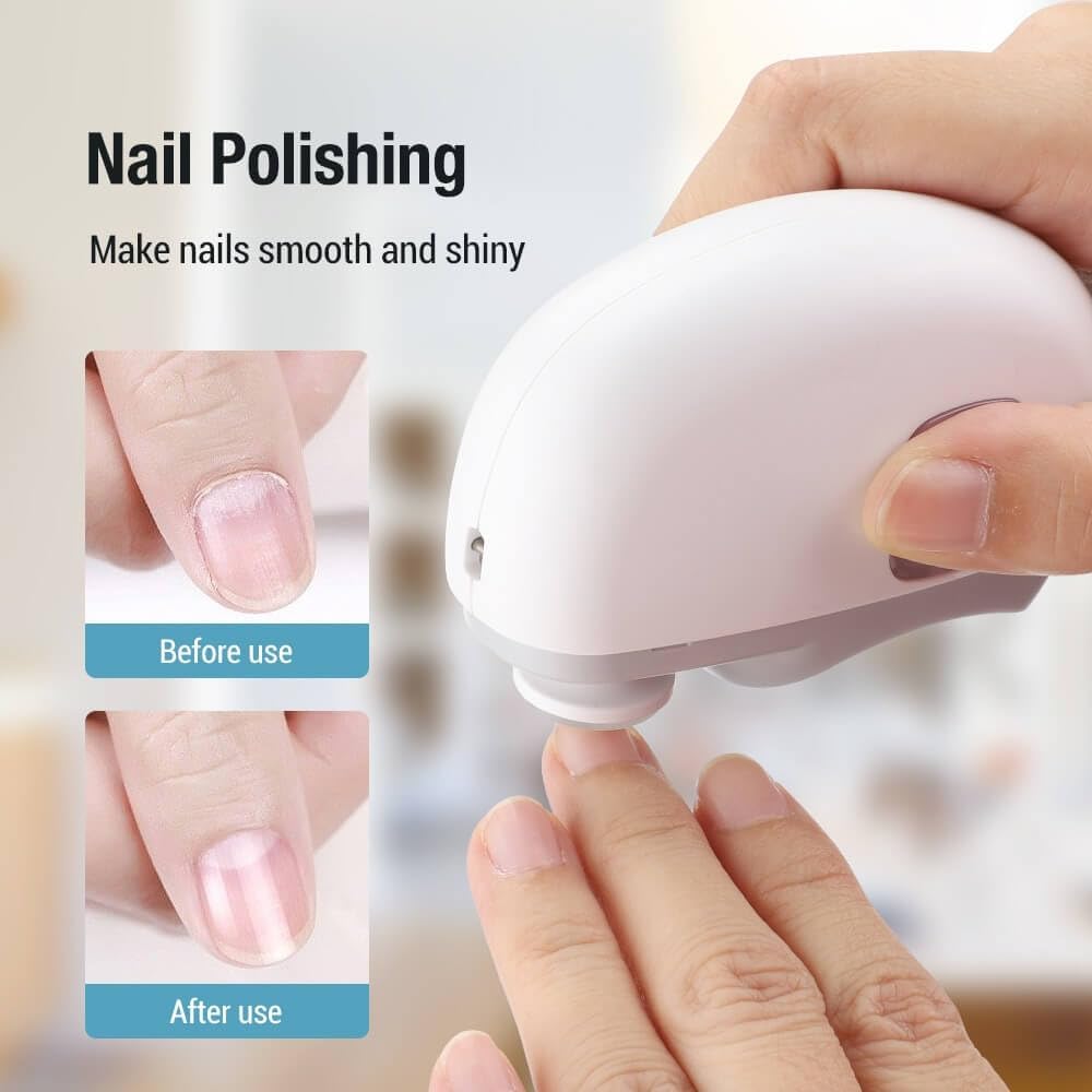 Electric nail clipper - Automatic nail trimmer - Manicure set - Nail care - Electric nail file - Rechargeable - Nail scissors - Hand care - Nail polishing - Nail styling - Cordless - White - 1 Piece - Image 4