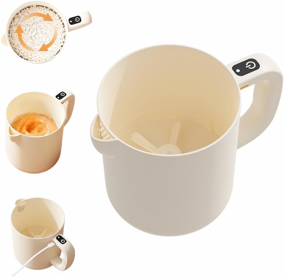 Rice Washer - Electric Egg Beater - Mixing Cup - Automatic Stirrer - Vegetable Washer - Fruit Basket - Colander - Food Processor - Hand Mixer - Cordless - Rechargeable - Kitchen Utensils - Multifunctional - Kitchen Aid - White - 1 Piece - Image 1