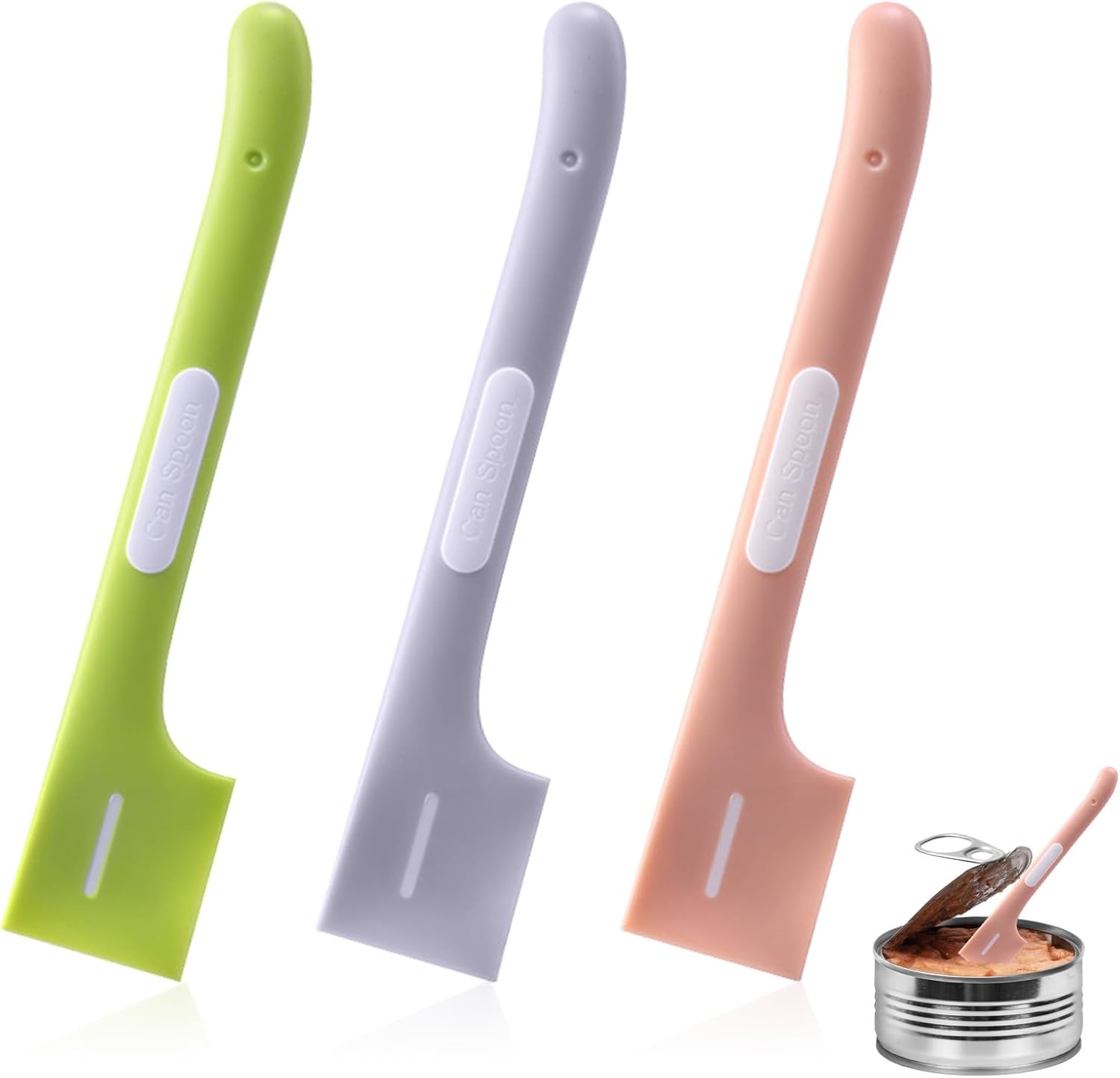 Pot licker - Spatula - Cat food spoon - Dog food spoon - Can opener - Feeding spoon - Silicone spatula - Pet supplies - Pet accessories - Kitchen utensils - Cans - Food scoop - Wet food - Multicolor - Pack of 3 - Image 1