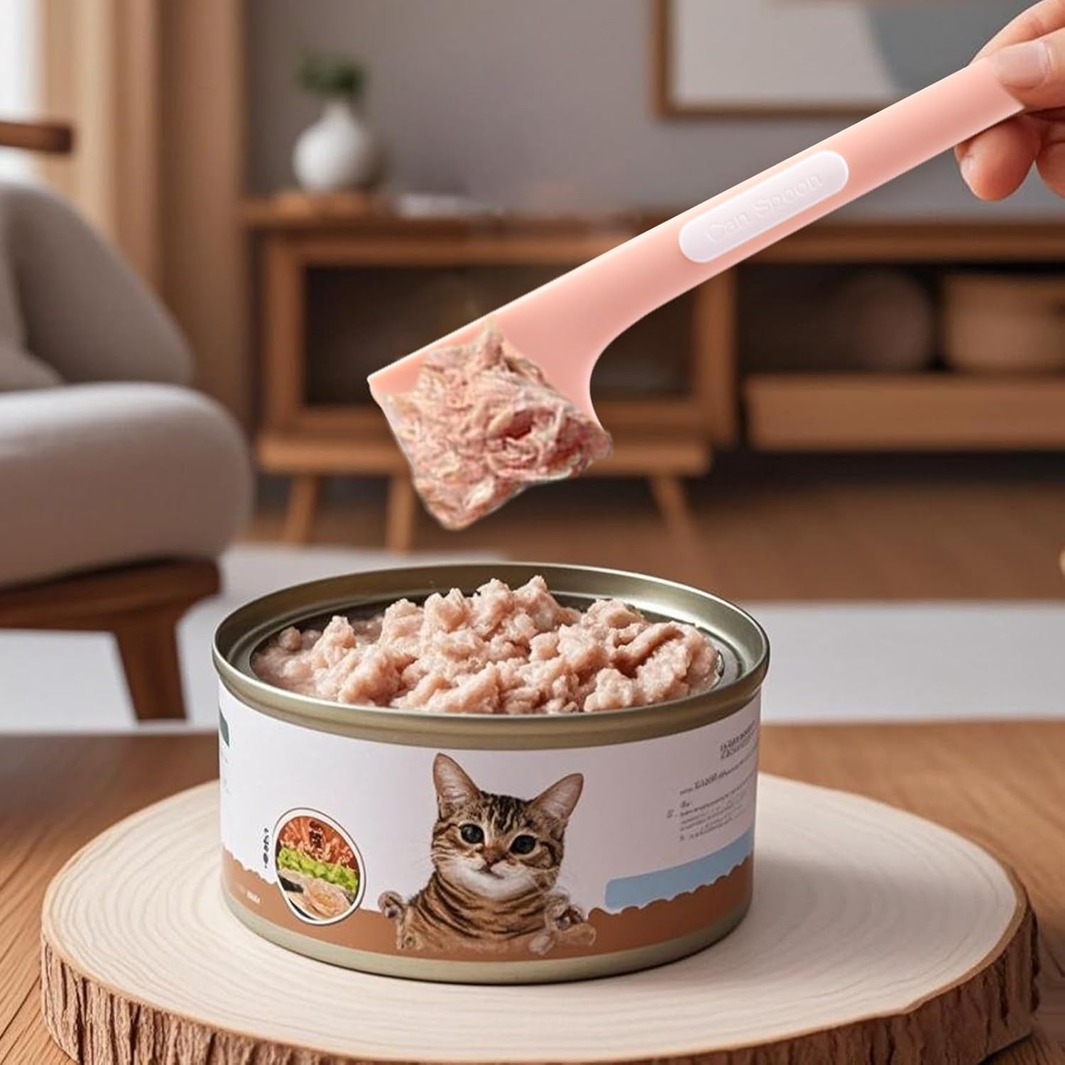 Pot licker - Spatula - Cat food spoon - Dog food spoon - Can opener - Feeding spoon - Silicone spatula - Pet supplies - Pet accessories - Kitchen utensils - Cans - Food scoop - Wet food - Multicolor - Pack of 3 - Image 7
