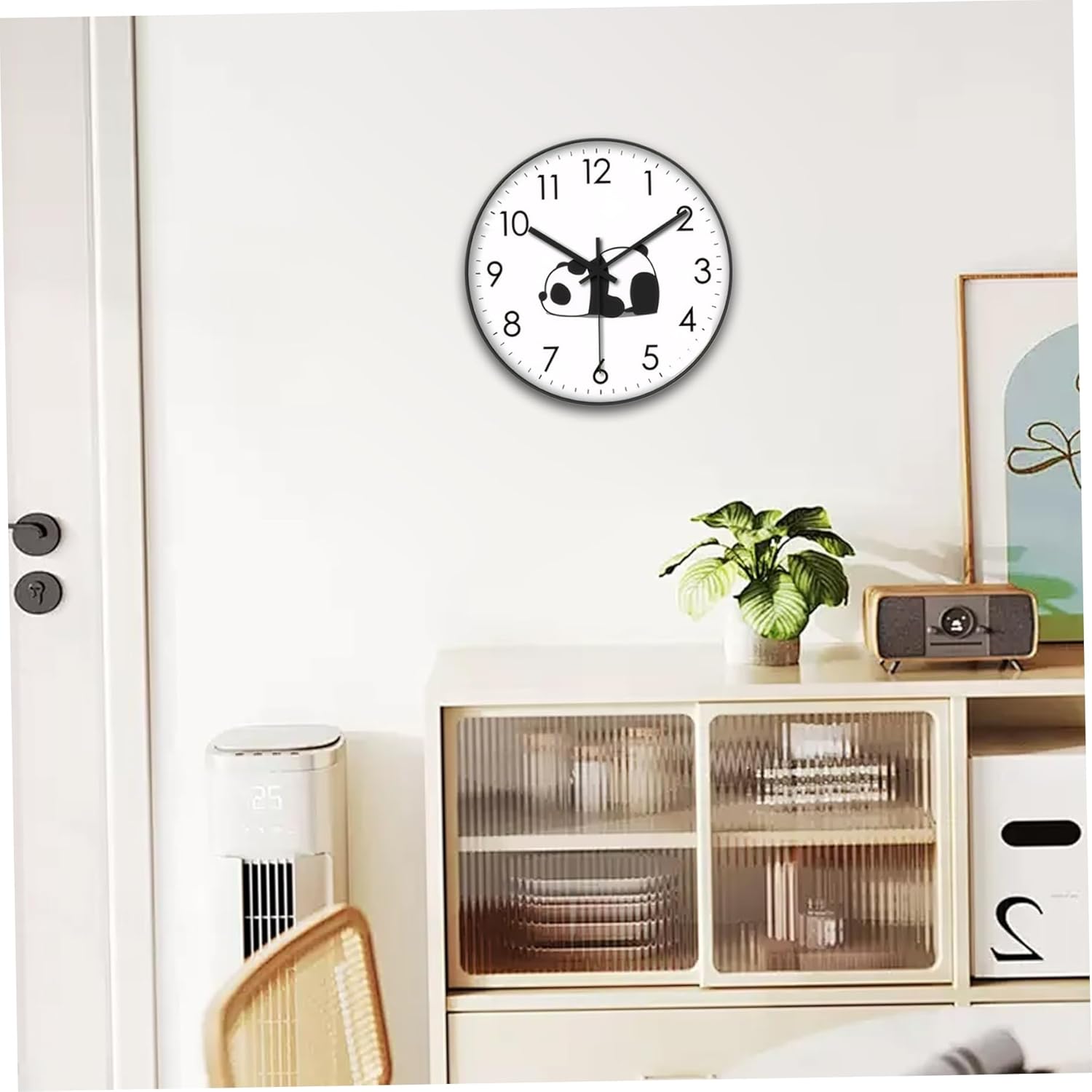 Wall Clock - Clock - Silent Wall Clock - Wall Clock - Analog Clock - Living Room Wall Clock - Bedroom Clock - Panda Design - Animal Motif - Modern Interior - Silent - Not Ticking - Wall Decoration - Office - Kitchen - Black and White - 1 Piece - Image 6