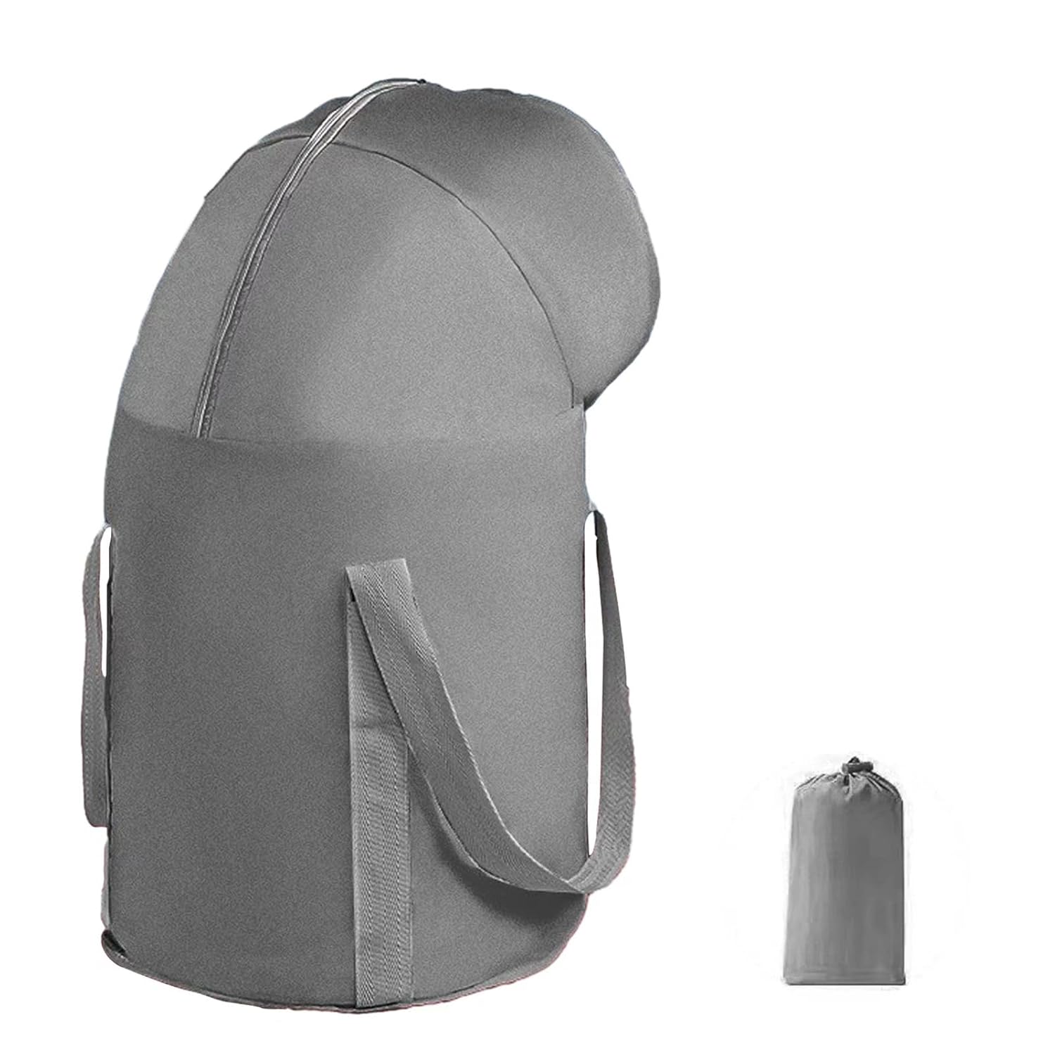 Foot Bath - Foot Bath - Foldable Bucket - Portable Water Bag - Collapsible Wash Basin - Wellness - Home Spa - Foot Warmer - High Edge - With Lid - Thermal Insulation - Travel and Camping - Waterproof - Gray - 1 Piece - Image 1
