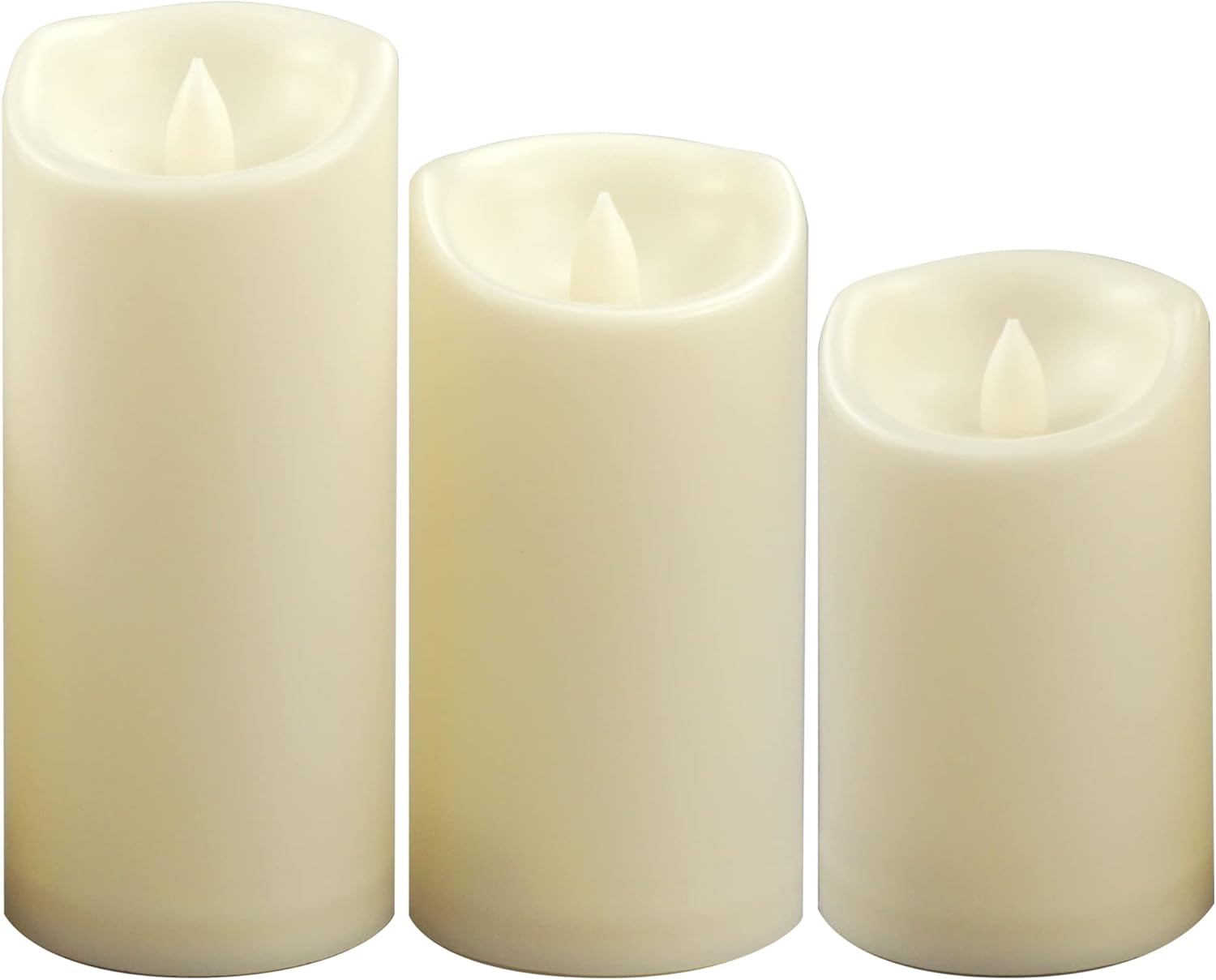 LED Candles - Pillar Candles - Indoor Mood Lighting - Flameless Candles - Electric Candles - Home Accessories - Table Decoration - Candle Set - Christmas Lights - LED Lights - Living Room Decoration - White - 3 Pieces - Image 1