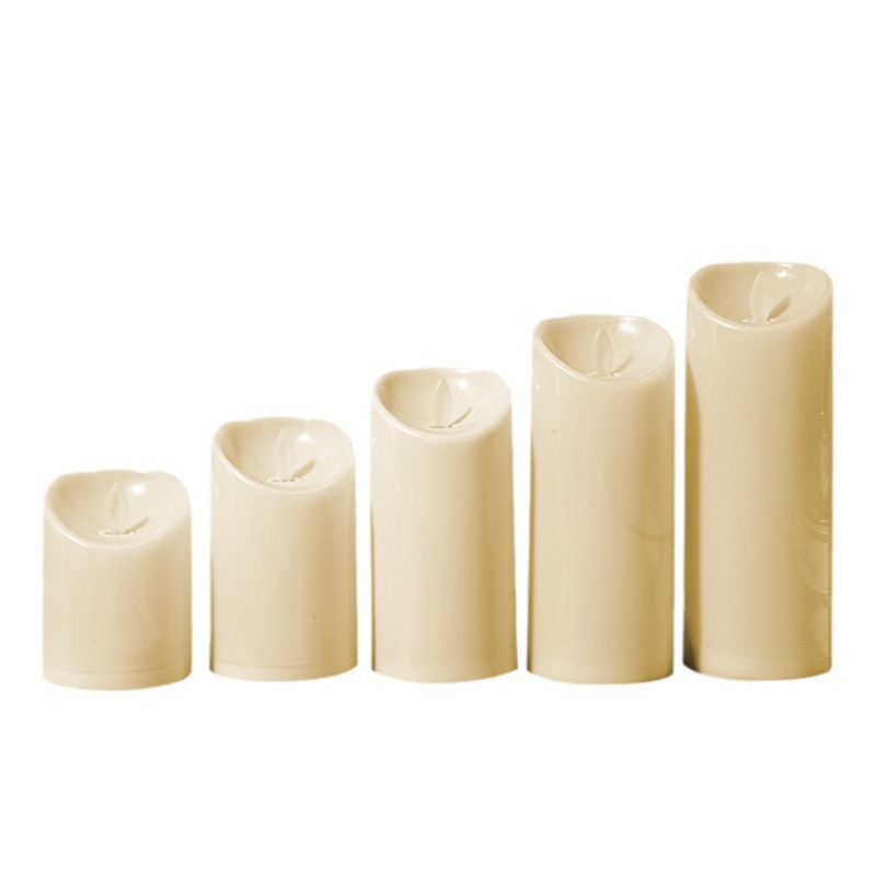 LED Candles - Pillar Candles - Indoor Mood Lighting - Flameless Candles - Candle Set - Electric Candles - Home Accessories - Table Decoration - Christmas Lights - LED Lights - Living Room Decoration - White - 5 Pieces - Image 1