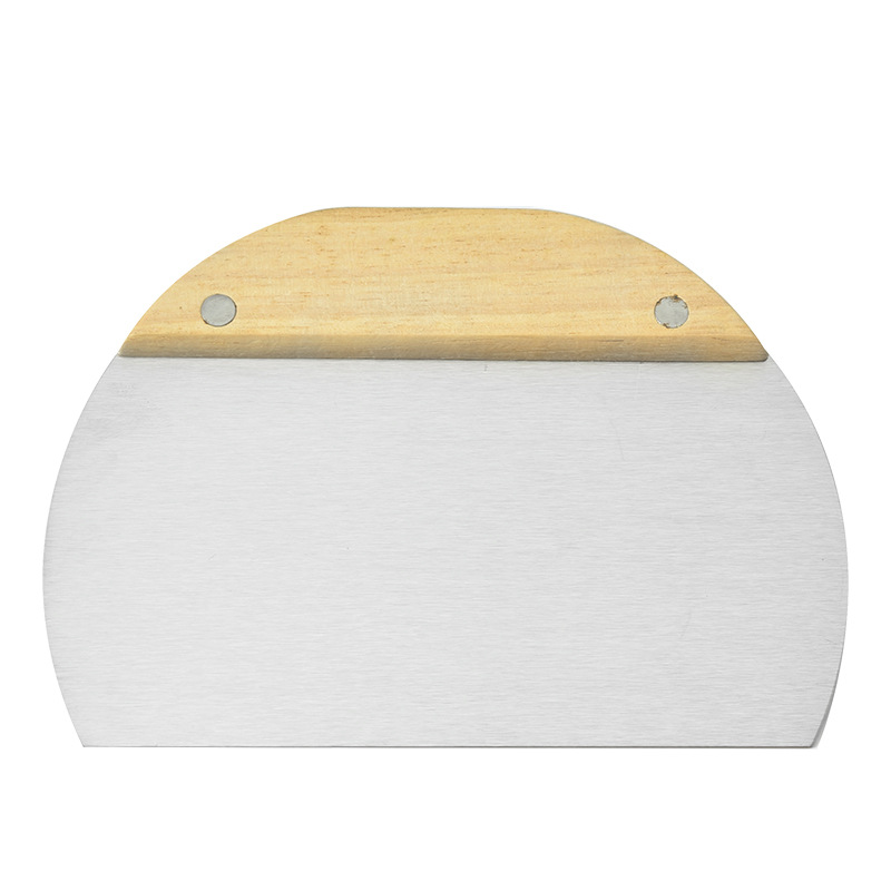 Dough Scraper - Dough Cutter - Ribbed Knife - Dough Cutter - Baking Utensils - Potato Cutter - Golf Knife - Baker's Knife - Pizza Cutter - Dough Knife - Kitchen Aid - Baking Utensils - Vegetable Cutter - Pizza Knife - Silver and Wood - 3 Pieces - Image 5