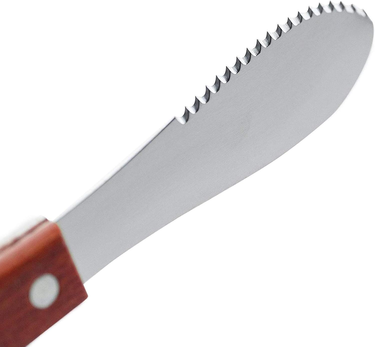 Spreading Knife - Butter Knife - Breakfast Knife - Serrated Knife - Cutlery - Cheese Knife - Snack Board - Sandwich Knife - Spatula - Stainless Steel - Wooden Handle - Kitchen Utensils - Tapas - Lunch - Sandwich Knife - Silver and Brown - Set of 4 - Image 2