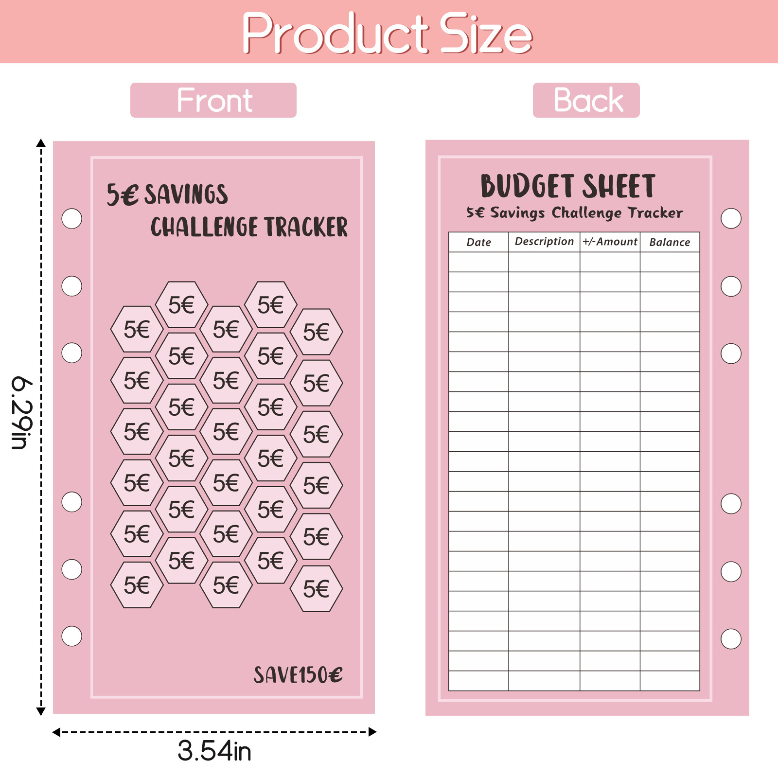 Savings Challenge - Budget Binder Refill A6 - Savings Challenge Tracker - Cash Stuffing Envelopes - Save Money - Financial Planner - Cash Book - Budget Planner - Euro Currency - Money Organizer - Goal Savings - Mix Colors - 48 Pieces - Image 6