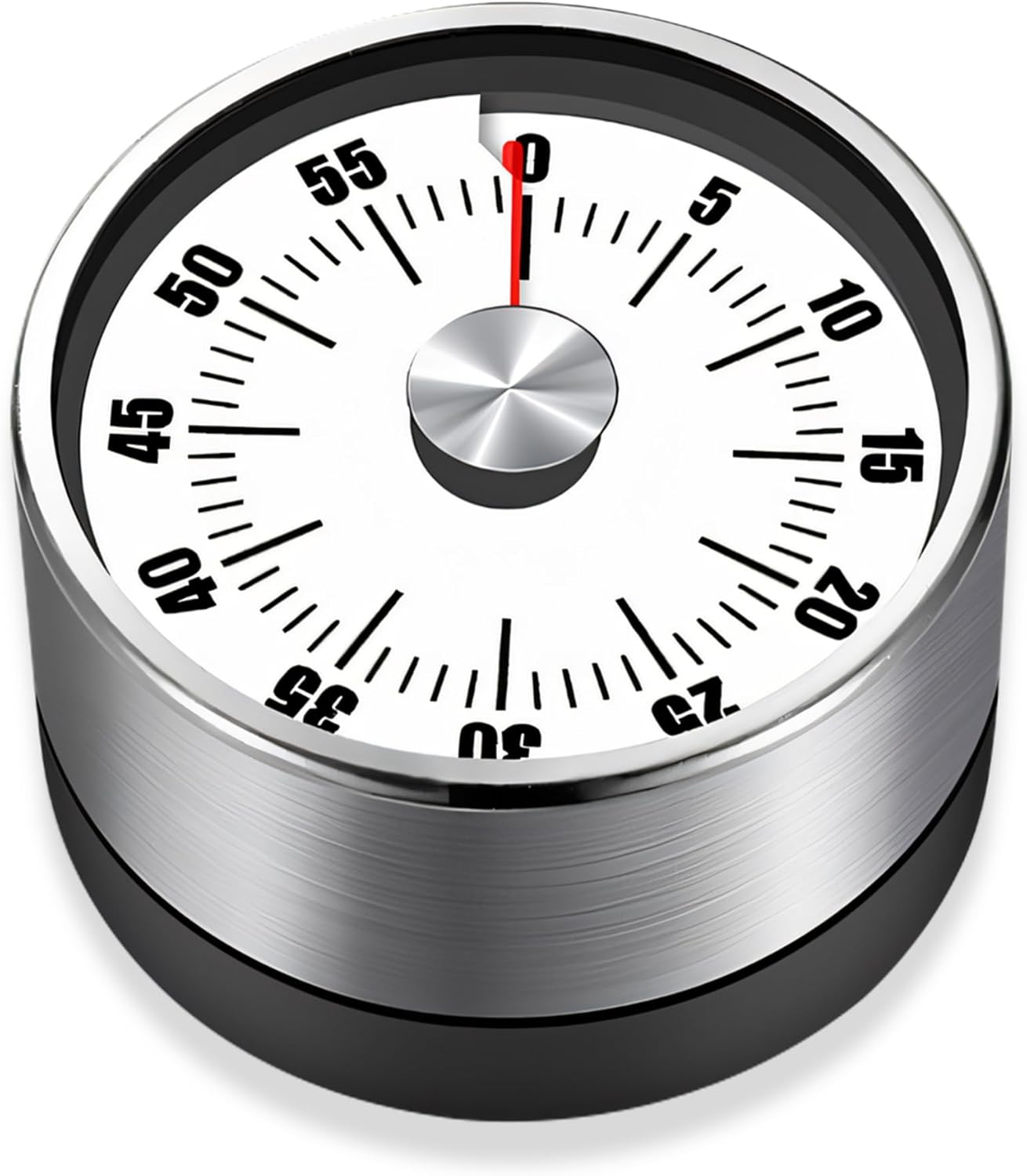 Kitchen Timer - Timer - Kitchen Timer - Egg Timer - Stopwatch - Mechanical Timer - Time Clock - Pomodoro - Kitchen Utensils - Cooking Utensils - Baking Utensils - Gadgets - Alarm Clock - Clock - Stainless Steel - Magnet - Cooking - White - 1 Piece - Image 1