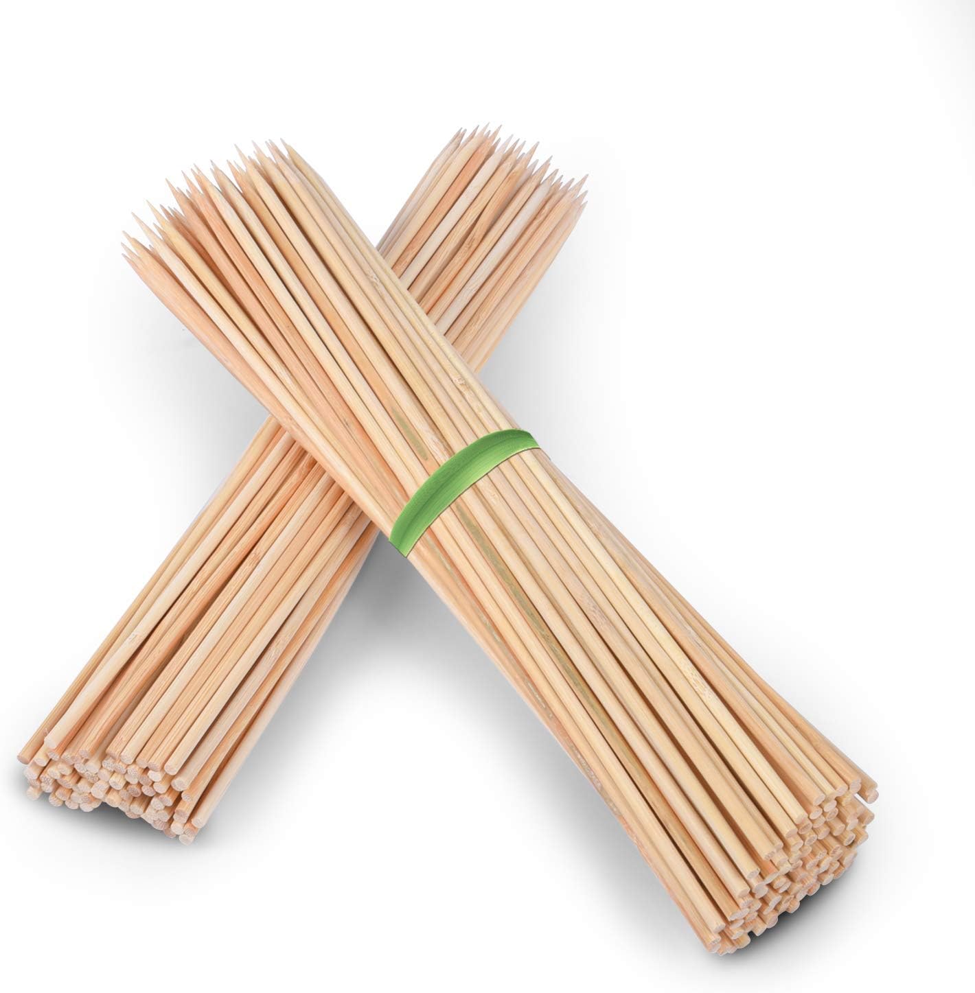 Satay skewers - Bamboo skewers - BBQ skewers - Barbecue - Grill skewers - Marshmallow sticks - Shaslick - Yakitori - Kebab - Fruit skewers - Kitchen utensils - Wooden skewers - Bamboo sticks - Picks - Party supplies - 30 cm - 3 mm - Natural - 200 pieces - Image 1