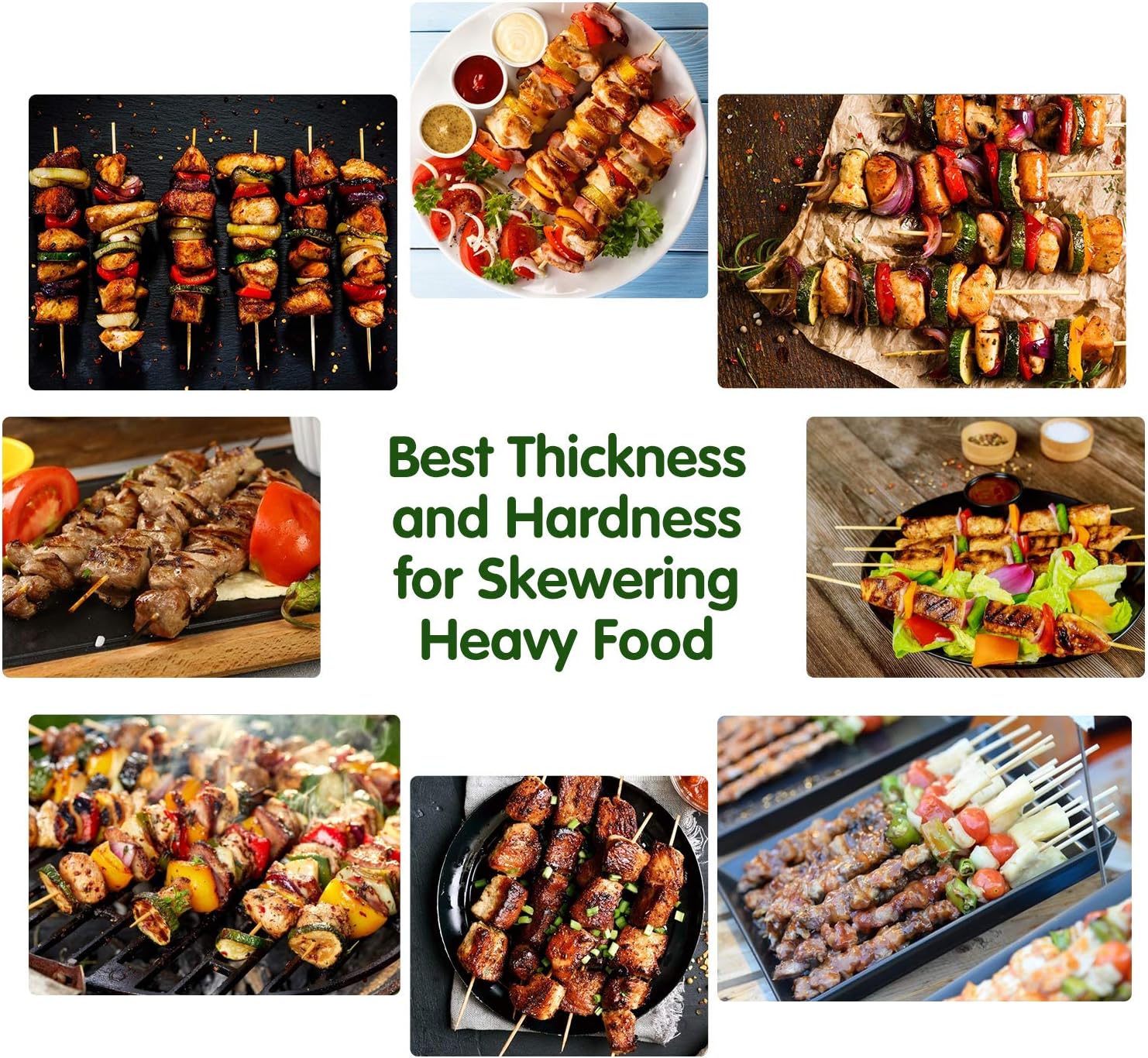 Satay skewers - Bamboo skewers - BBQ skewers - Barbecue - Grill skewers - Marshmallow sticks - Shaslick - Yakitori - Kebab - Fruit skewers - Kitchen utensils - Wooden skewers - Bamboo sticks - Picks - Party supplies - 30 cm - 3 mm - Natural - 200 pieces - Image 5