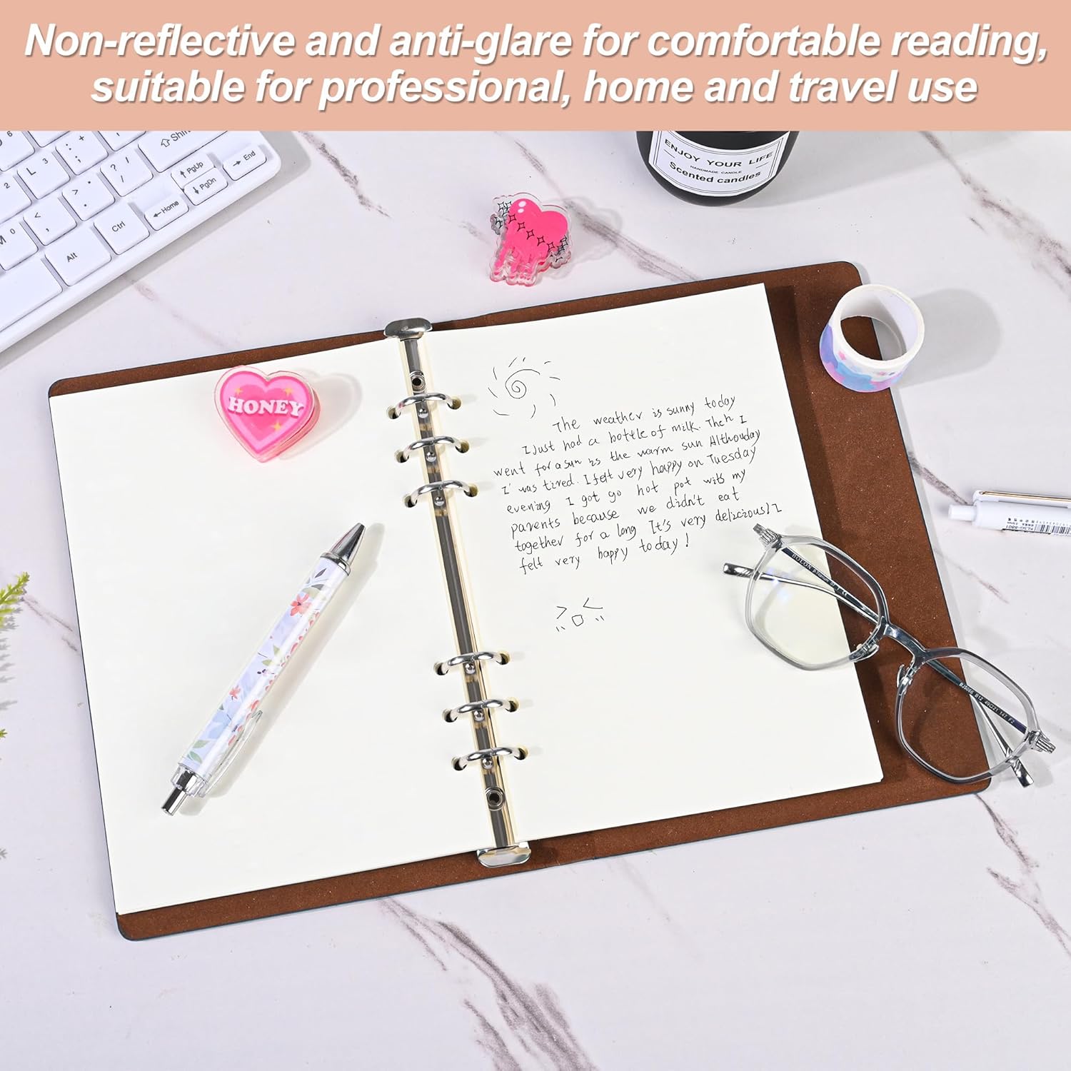 Notebook Refill A5 - Ring Binder Paper 6 Holes - Agenda Refill - Bullet Journal Paper - Refillable Notepad - Writing Paper - Planner Inserts - Office Supplies - School Supplies - Blank Sketch Paper -No Lines - White - 5 Pieces - Image 4
