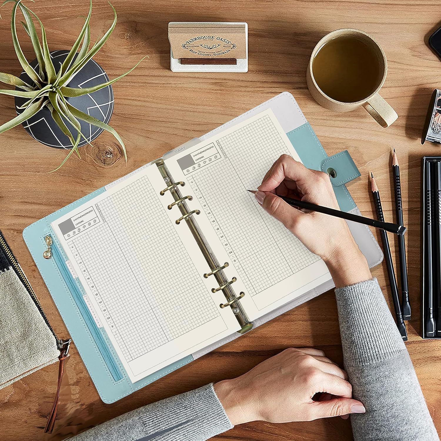 Notebook Refill A5 - Ring Binder Paper 6 Holes - Agenda Refill - Bullet Journal Paper - Refillable Notepad - Writing Paper - Planner Inserts - Office Supplies - School Supplies - Calendar Overview -Weekly planner agenda - white - pack of 5 - Image 5