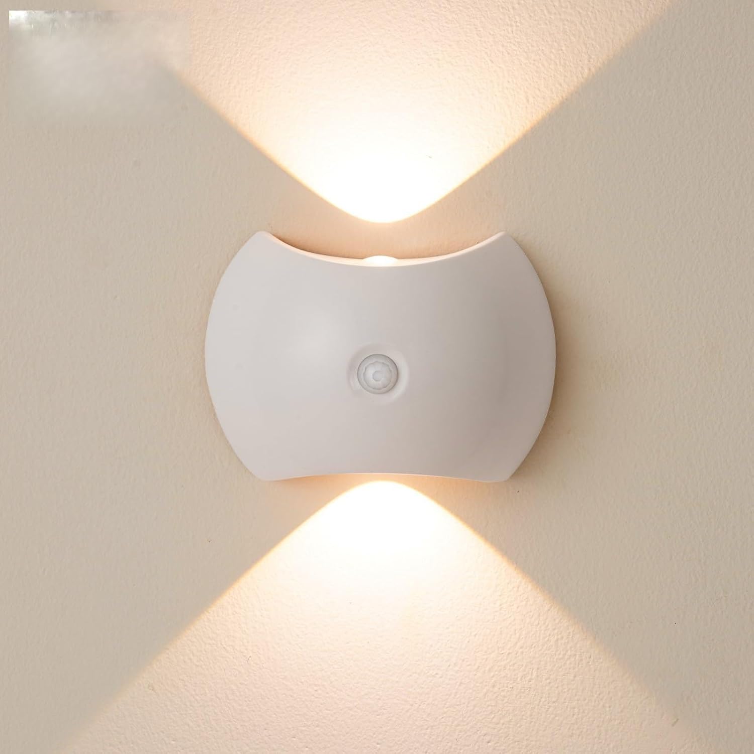 Indoor Wall Lamp - Night Light with Motion Sensor - Wireless LED Wall Light - Rechargeable Wall Lamp - Stair Lighting - Closet Lighting - Bedroom Lamp - USB Rechargeable - Magnetic - Warm White Light - White - 1 Piece - Image 1