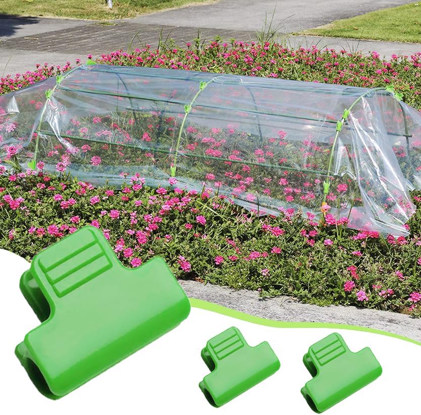 Greenhouse Clamps - Foil Clips - Pipe Clamps 11mm - Greenhouse Clips - Greenhouse Mounting - Tunnel Arch Clips - Vegetable Garden Accessories - Greenhouse - Fleece Cloth Holders - Bird Net Clamp - Insect Mesh Mounting - Garden Supplies - Plastic - Green - - Image 5