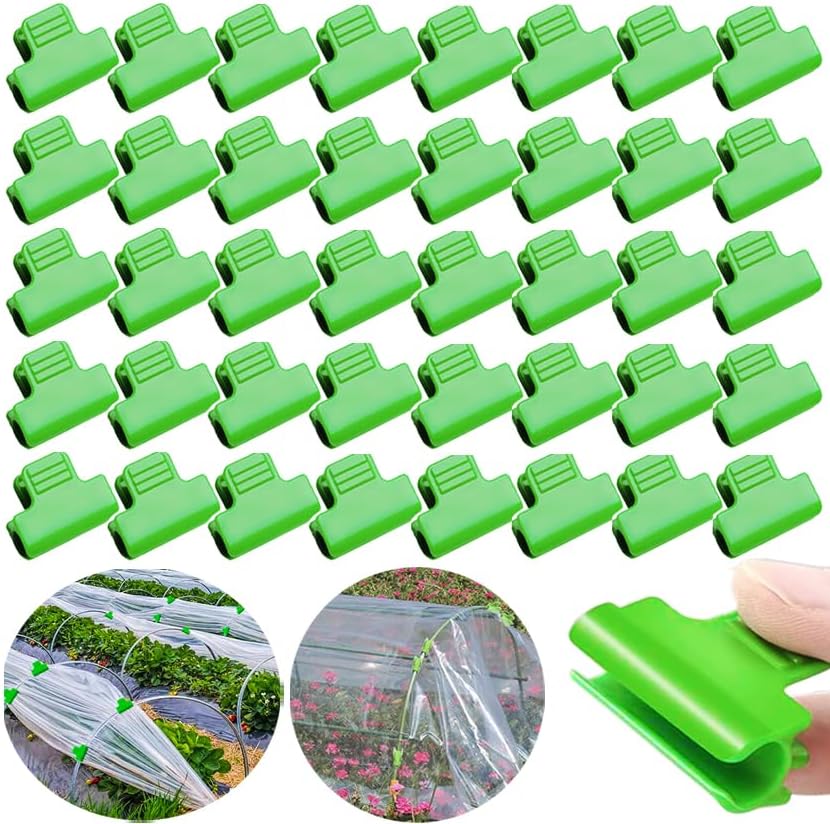 Greenhouse Clamps - Foil Clips - Pipe Clamps 16mm - Greenhouse Clips - Greenhouse Mounting - Tunnel Arch Clips - Vegetable Garden Accessories - Greenhouse - Fleece Cloth Holders - Bird Net Clamp - Insect Mesh Mounting - Garden Supplies - Plastic - Green - - Image 1