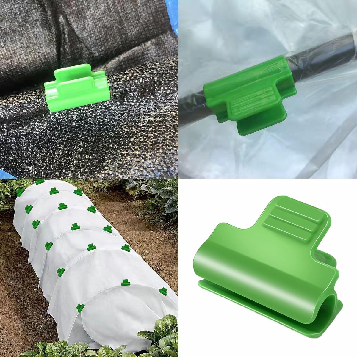 Greenhouse Clamps - Foil Clips - Pipe Clamps 16mm - Greenhouse Clips - Greenhouse Mounting - Tunnel Arch Clips - Vegetable Garden Accessories - Greenhouse - Fleece Cloth Holders - Bird Net Clamp - Insect Mesh Mounting - Garden Supplies - Plastic - Green - - Image 7