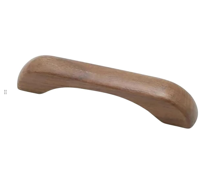Furniture handles - Kitchen handles - Door handles - Cabinet handles - Drawer knobs - Furniture fittings - Kitchen fittings - Handles - Walnut - Wood - Wooden - Kitchen renovation - Modern - Black walnut - Bridge shape - Pitch 96mm - Walnut - Set of 4 - Image 1