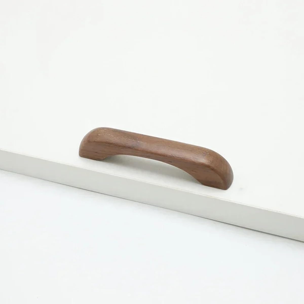 Furniture handles - Kitchen handles - Door handles - Cabinet handles - Drawer knobs - Furniture fittings - Kitchen fittings - Handles - Walnut - Wood - Wooden - Kitchen renovation - Modern - Black walnut - Bridge shape - Pitch 96mm - Walnut - Set of 4 - Image 3