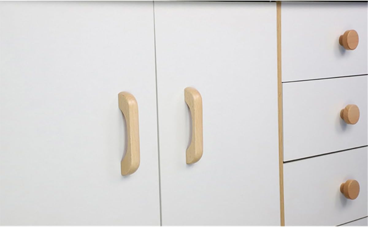 Furniture handles - Kitchen handles - Door handles - Cabinet handles - Drawer knobs - Furniture fittings - Kitchen fittings - Handles - Walnut - Wood - Wooden - Kitchen renovation - Modern - Black walnut - Bridge shape - Pitch 96mm - Walnut - Set of 4 - Image 6