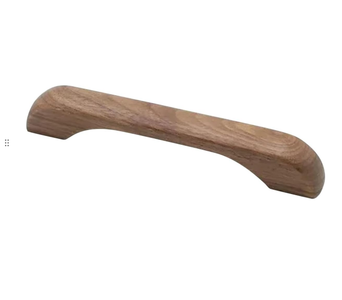 Furniture handles - Kitchen handles - Door handles - Cabinet handles - Drawer knobs - Furniture fittings - Kitchen fittings - Handles - Walnut - Wood - Wooden - Kitchen renovation - Modern - Black walnut - Bridge shape - Pitch 128mm - Walnut - Set of 4 - Image 1