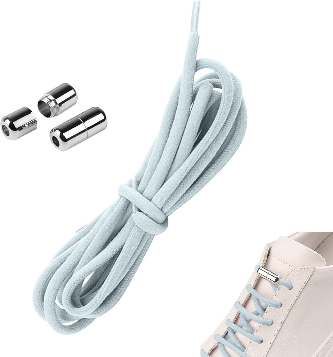 Elastic laces - Speed laces - No tie laces - Running laces - Elastic shoelaces - Lazy laces - Sports laces - Sneakers laces - Metal closure - No tying - Neon laces - White Black Neon - 3 Pairs - Image 1