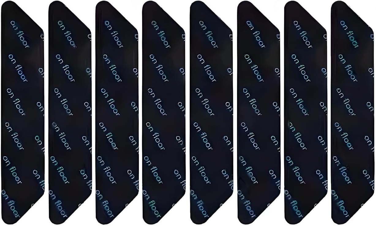 Carpet stoppers - Anti-slip mat - Rug grippers - Rug stopper - Anti-slip stickers - Rug fixer - Sofa cover stopper - Carpet undermat - Stair mat stopper - Self-adhesive - XL Grippers - Black - 8 Pieces - Image 1