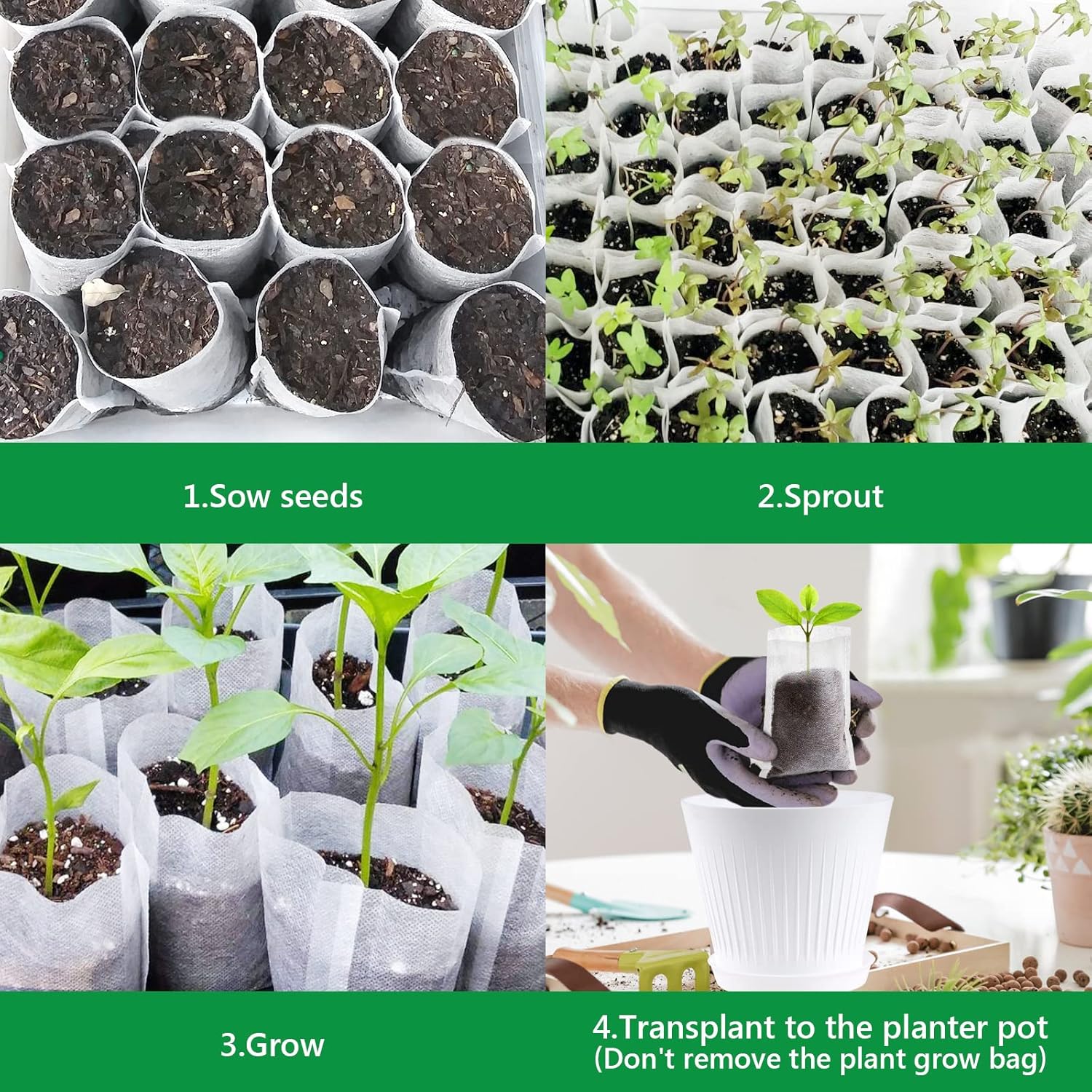 Grow Bags - Gardening - Grow Pots - Vegetable Garden - Seedlings - Plant Bags - Non-woven Grow Bags - Growing Set - Breathable Fleece - Vegetable Garden Box - Growing Box - Sowing - Cuttings - Plant Bags - Vegetable Garden - Vegetable Gardening - Sustaina - Image 6