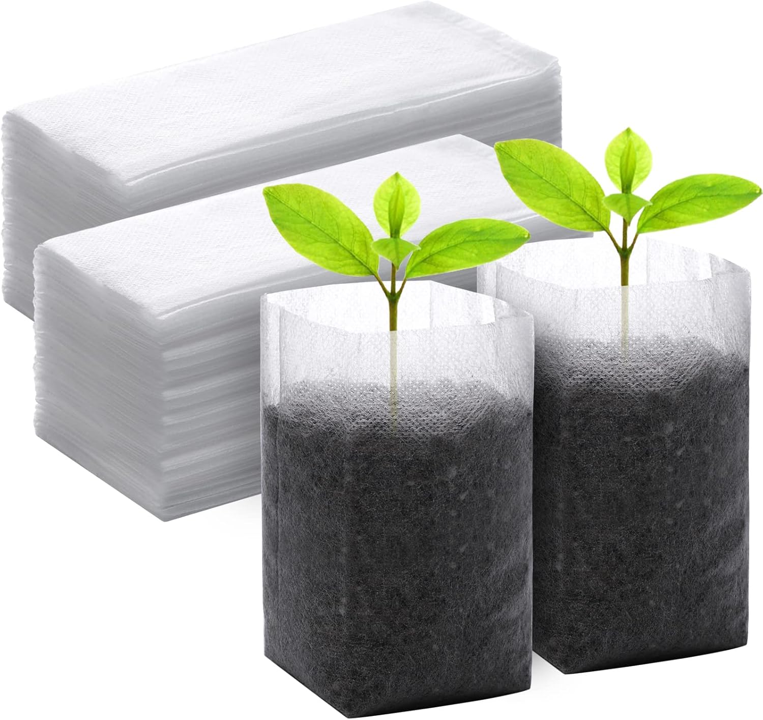 Grow Bags - Gardening - Grow Pots - Vegetable Garden - Seedlings - Plant Bags - Non-woven Grow Bags - Growing Set - Breathable Fleece - Plant Pots - Garden - Sowing - Cuttings - Vegetables - Fruit - Plant Bag - Vegetable Gardening - Sustainable - White - - Image 1