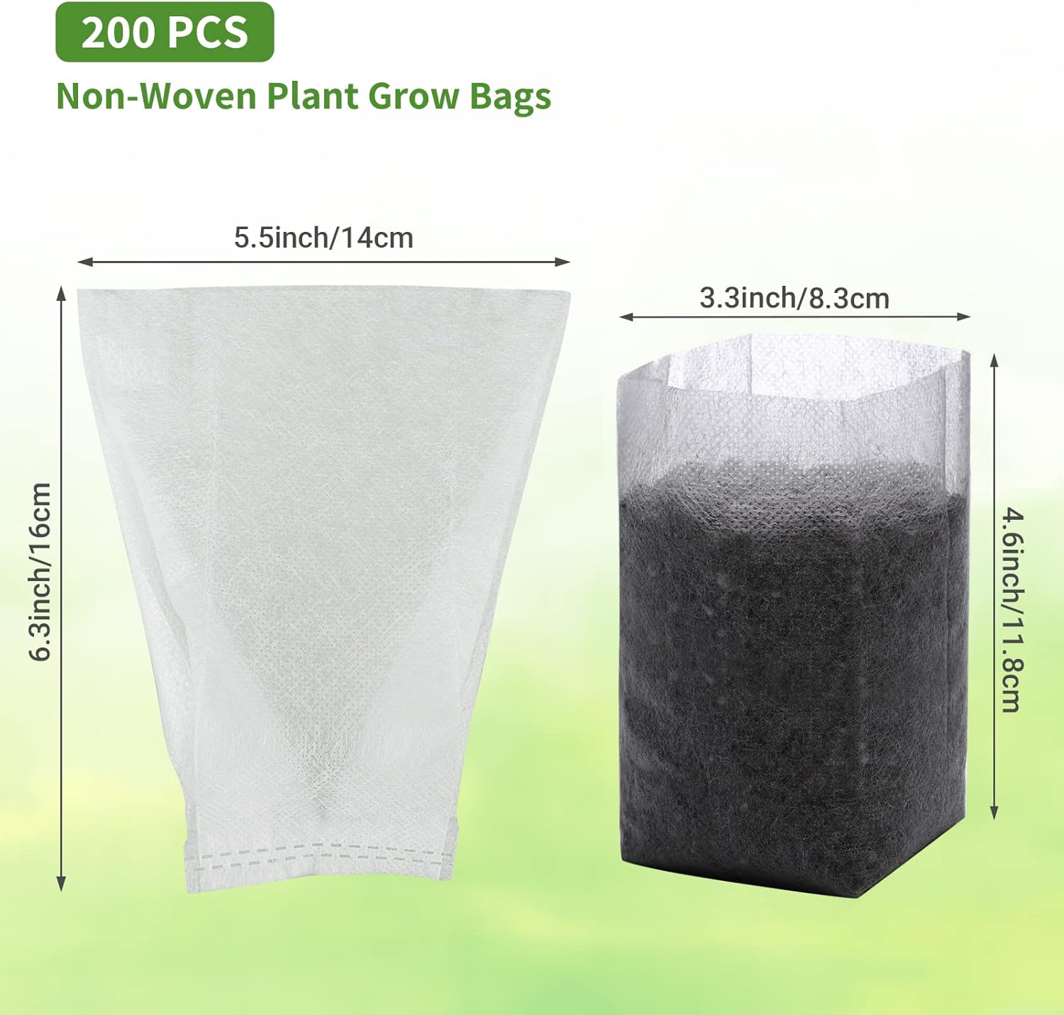 Grow Bags - Gardening - Grow Pots - Vegetable Garden - Seedlings - Plant Bags - Non-woven Grow Bags - Growing Set - Breathable Fleece - Plant Pots - Garden - Sowing - Cuttings - Vegetables - Fruit - Plant Bag - Vegetable Gardening - Sustainable - White - - Image 3