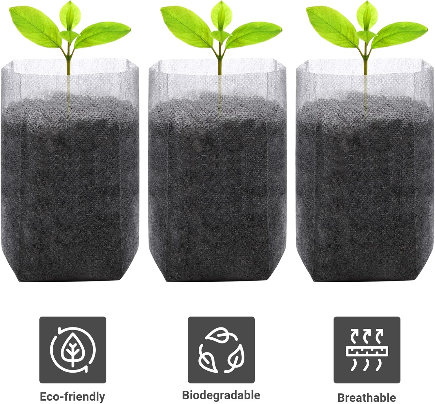 Grow Bags - Gardening - Grow Pots - Vegetable Garden - Seedlings - Plant Bags - Non-woven Grow Bags - Growing Set - Breathable Fleece - Plant Pots - Garden - Sowing - Cuttings - Vegetables - Fruit - Plant Bag - Vegetable Gardening - Sustainable - White - - Image 4
