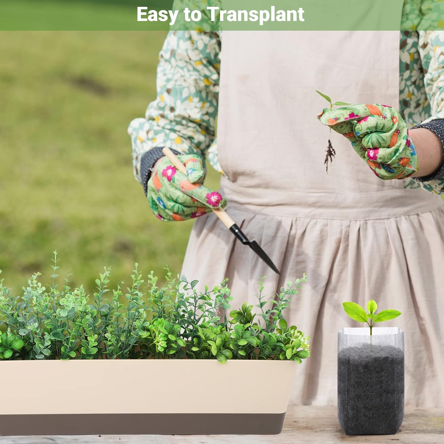 Grow Bags - Gardening - Grow Pots - Vegetable Garden - Seedlings - Plant Bags - Non-woven Grow Bags - Growing Set - Breathable Fleece - Plant Pots - Garden - Sowing - Cuttings - Vegetables - Fruit - Plant Bag - Vegetable Gardening - Sustainable - White - - Image 6