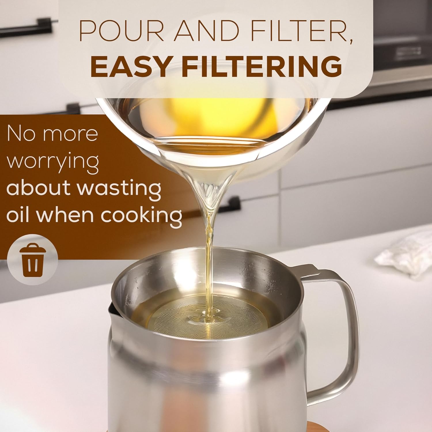 Deep fryer with basket - Stainless steel deep fryer - Kitchen accessories - Oil pan - Induction pan - Deep fryer - Pasta pan - Kitchen utensils - Stainless steel pot - Mini deep fryer - Cooking accessories - Deep fryer - Oil can - Kitchen utensils - 2.0L - Image 3