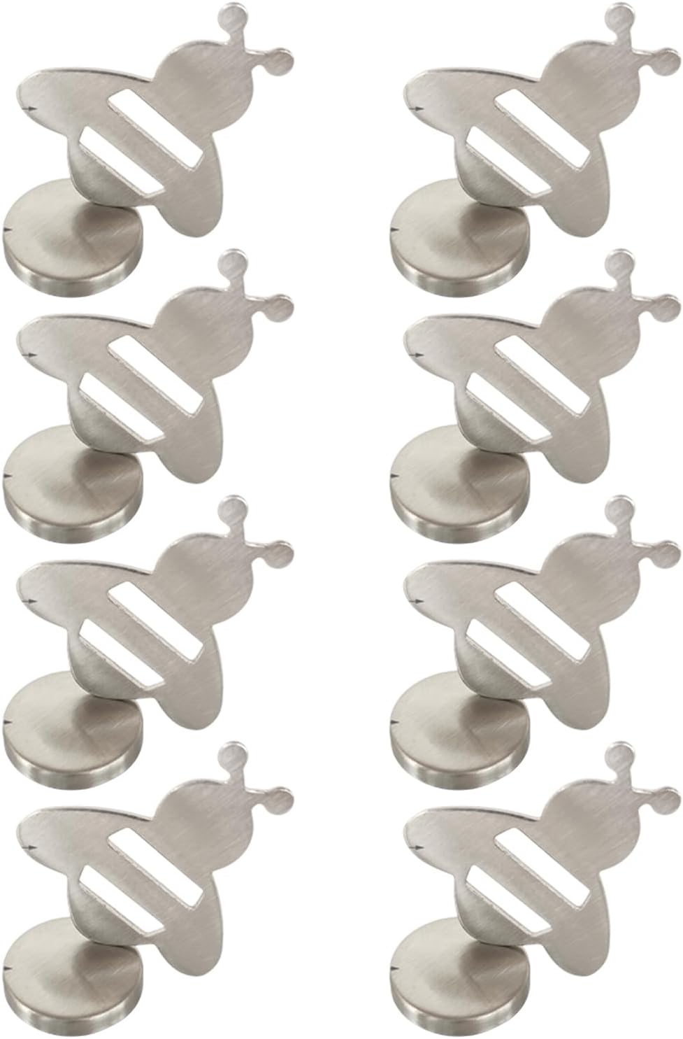 Tablecloth clips - Tablecloth weights - Magnetic clips - Tablecloth holder - Garden accessories - Picnic accessories - Windstopper tablecloth - Table accessories - Outdoor dining - Magnetic weight - Bee design - Silver - 8 pieces - Image 1